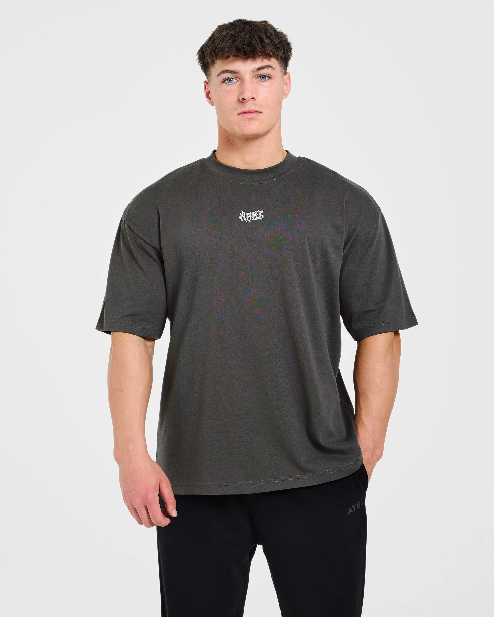 Lift Forge Oversized T Shirt - Charcoal/Red - Image 2