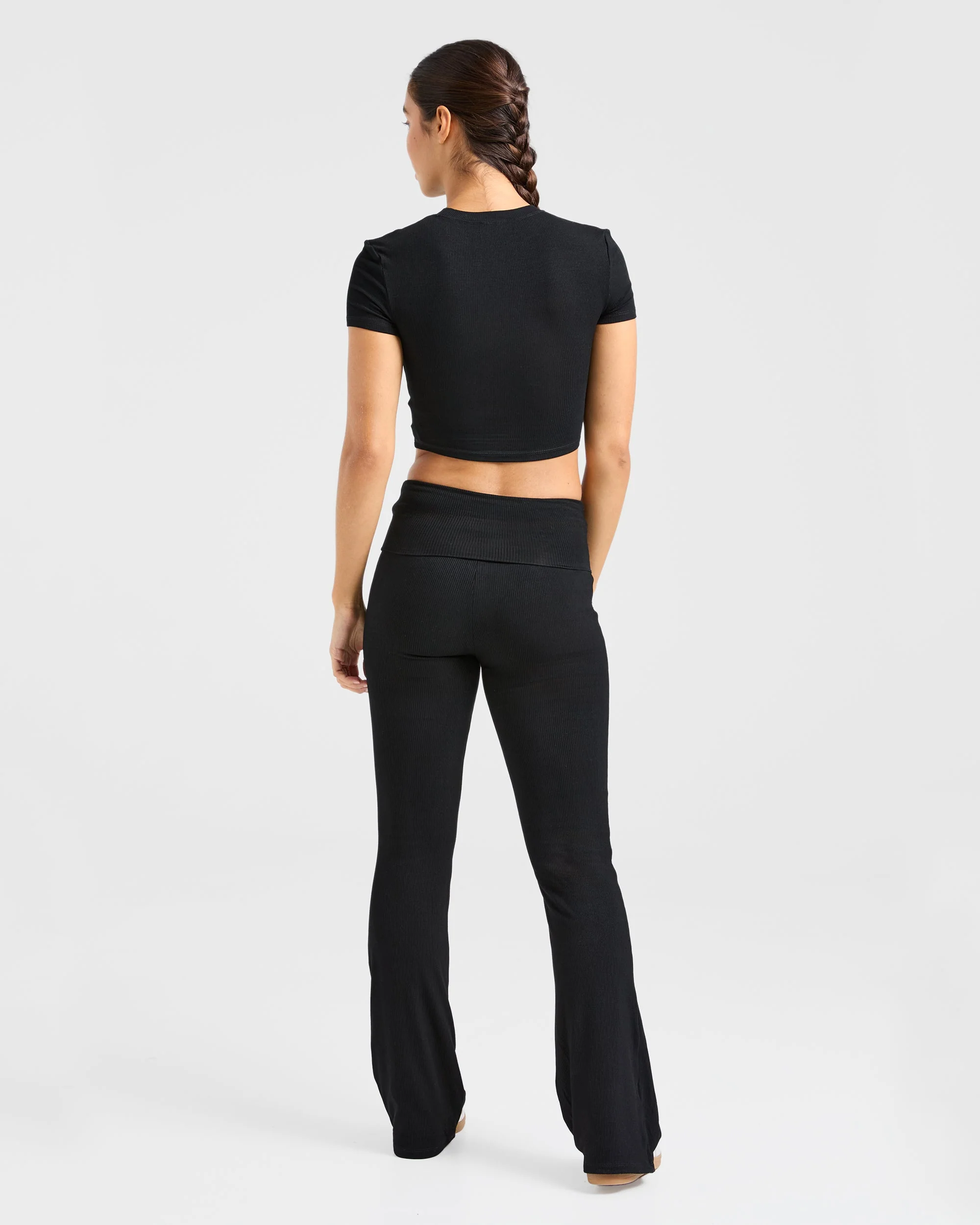 Lounge Ribbed T Shirt - Black - Image 4