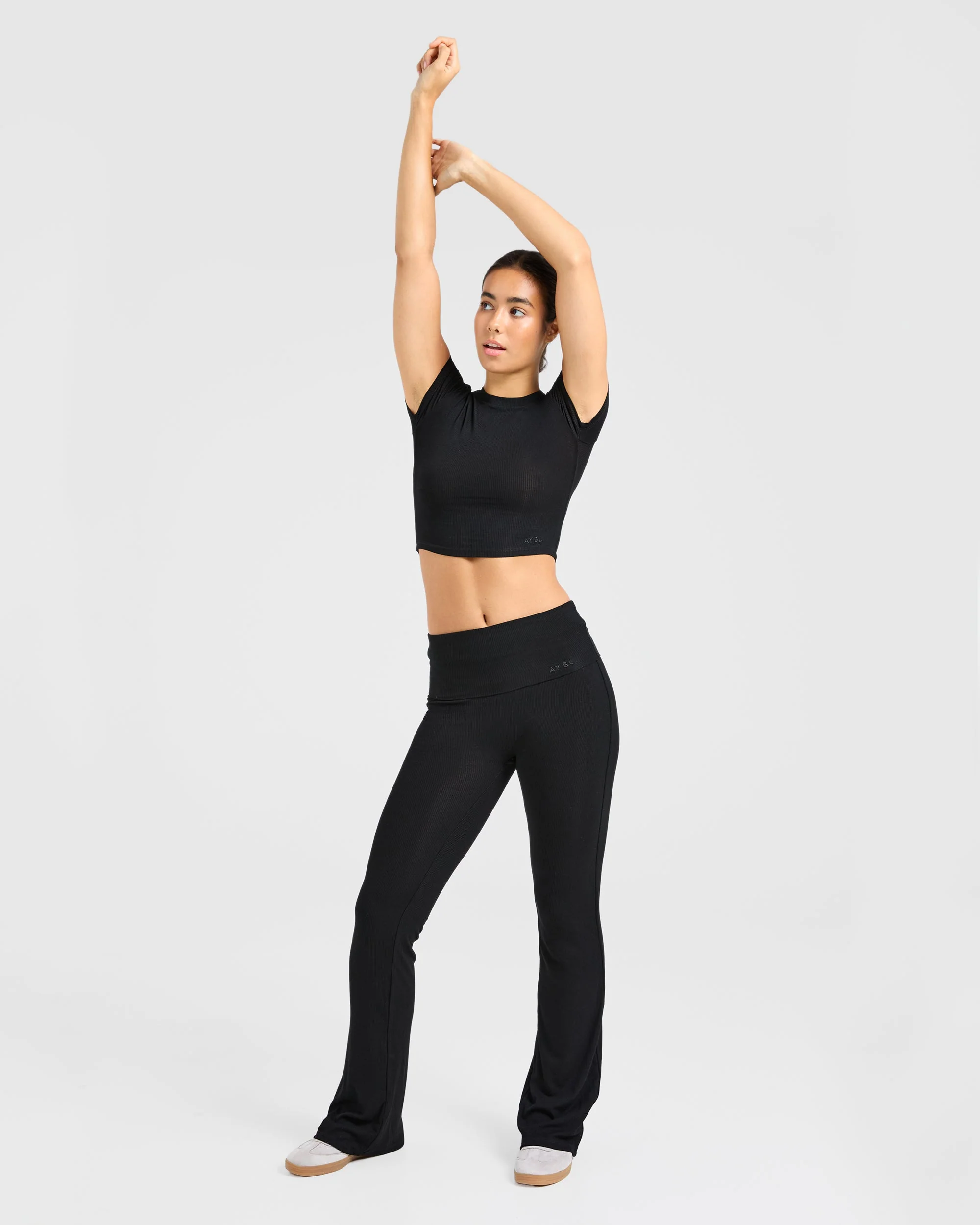 Lounge Ribbed T Shirt - Black - Image 8