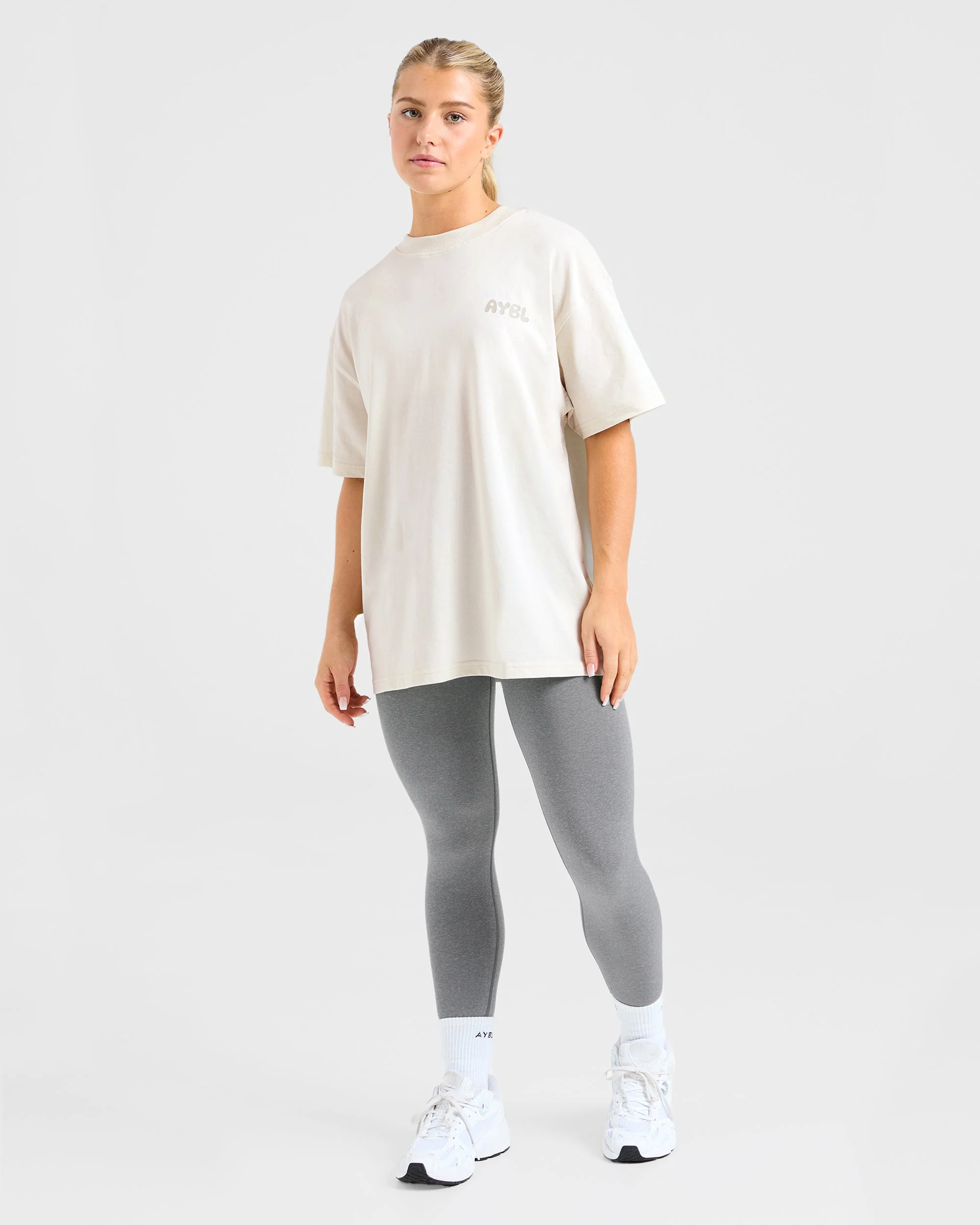 Mind Over Matter V2 Oversized T Shirt - Beige/Brown - Image 4