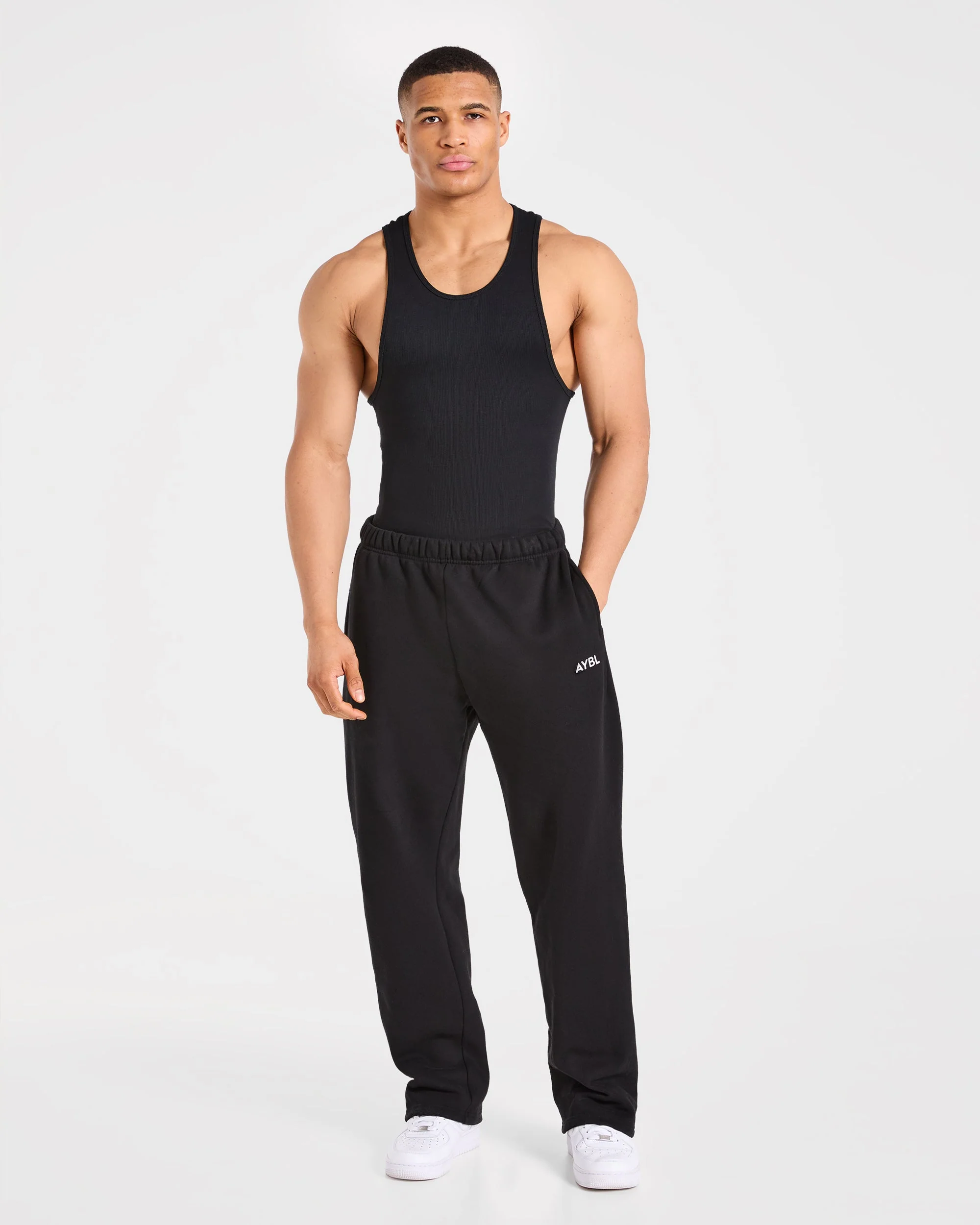 Muscle Ribbed Tank - Black - Image 3