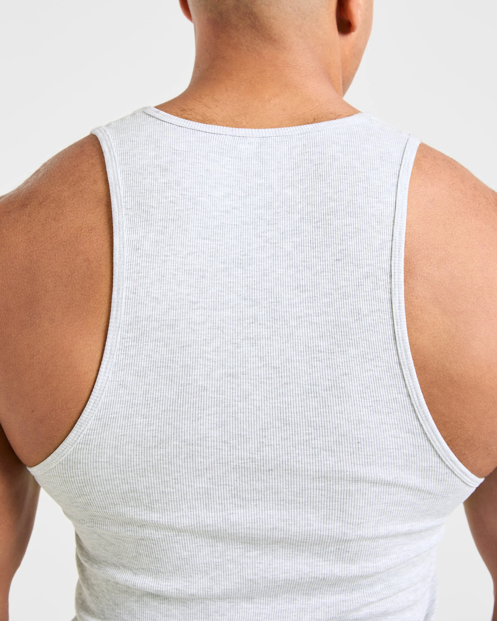 Muscle Ribbed Tank - Light Grey Marl - Image 6
