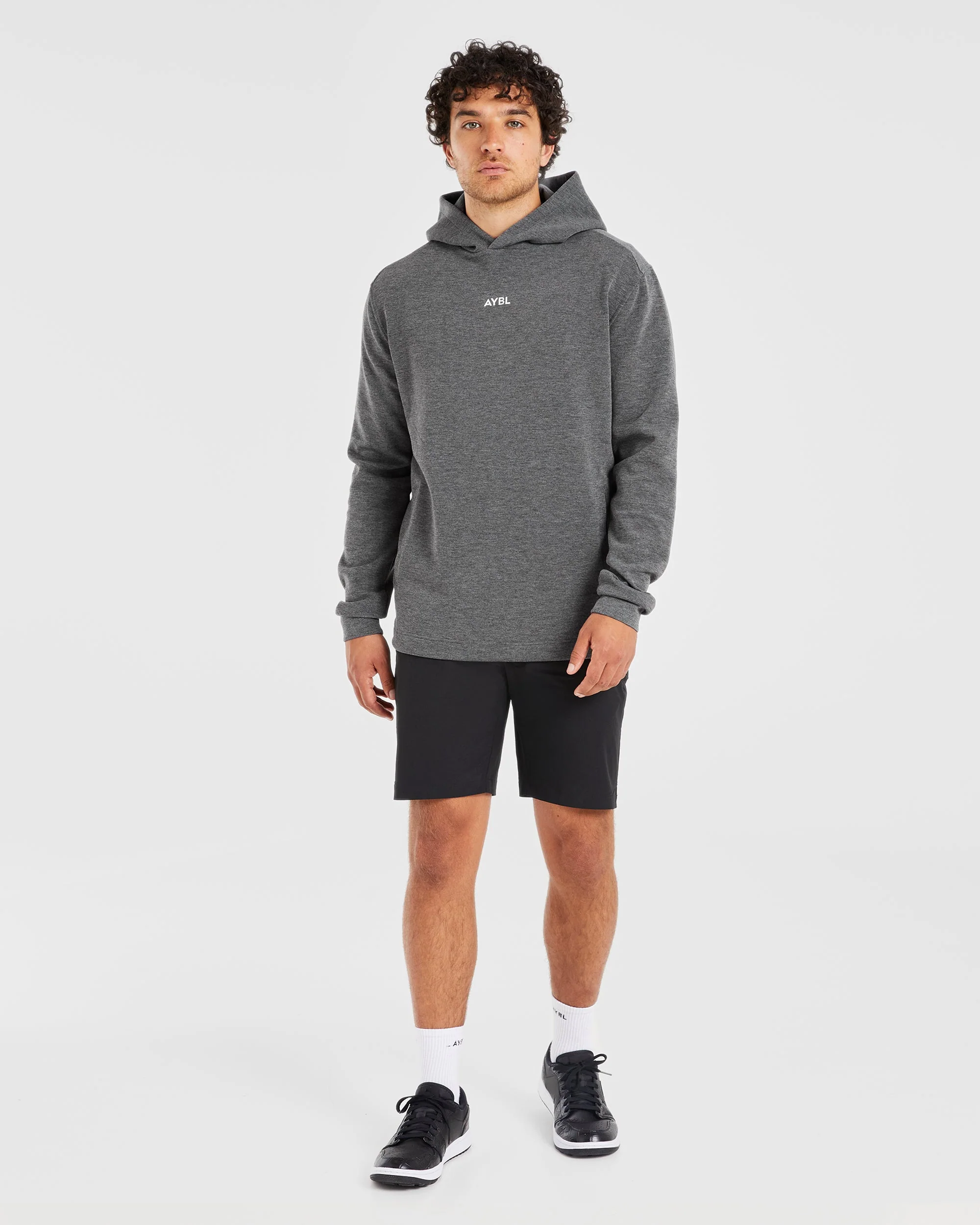 Performance Lightweight Hoodie - Charcoal Marl - Image 3