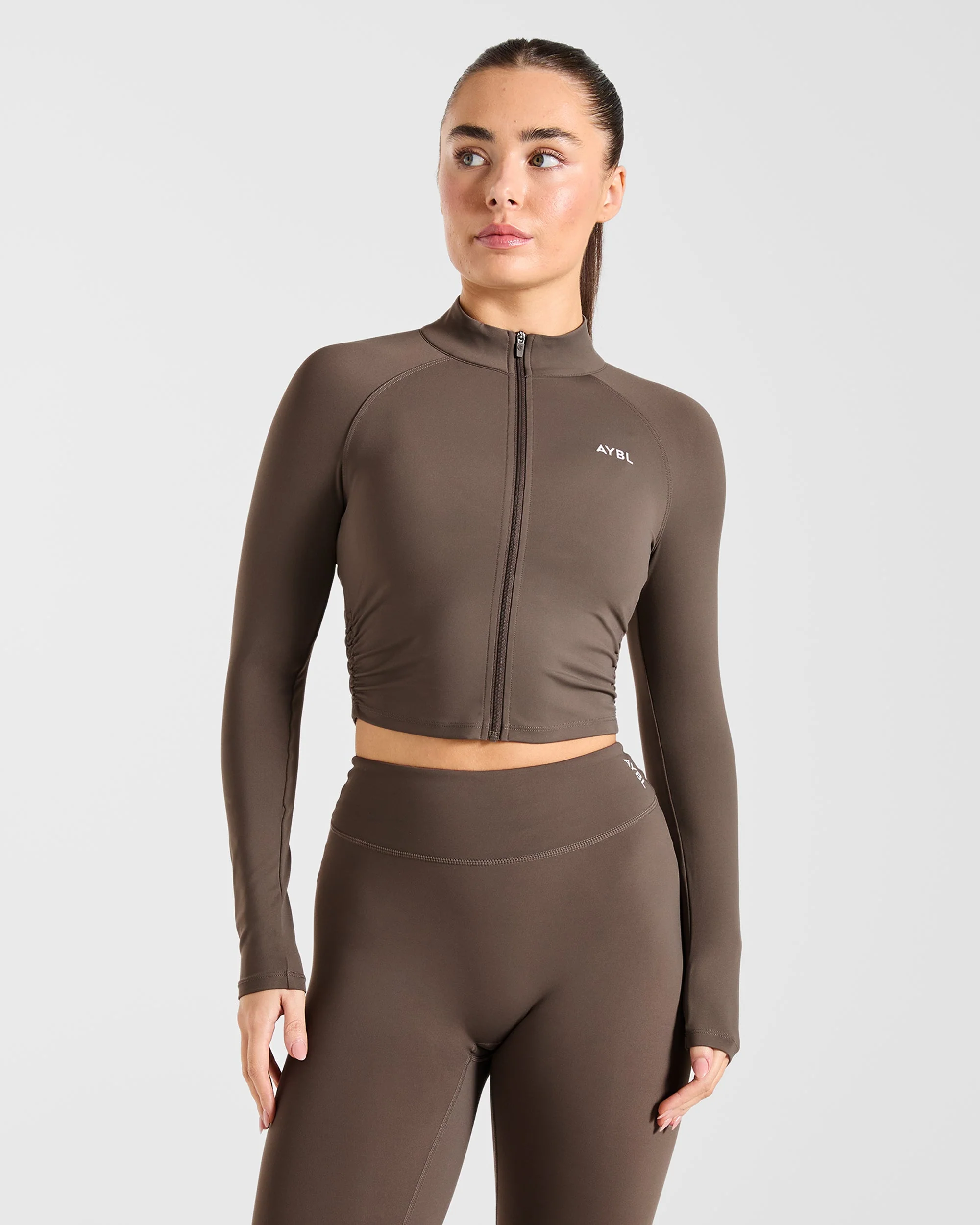 Physique Zip Up Jacket - Brown