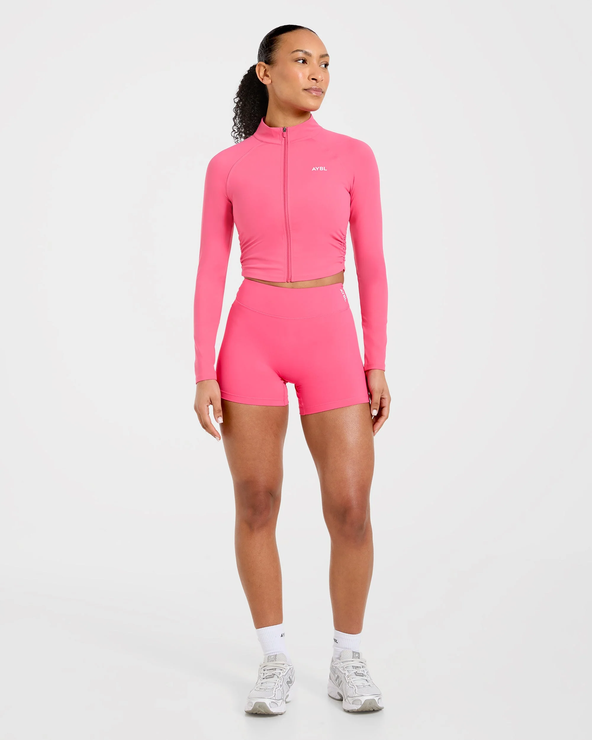 Physique Zip Up Jacket - Roseberry Pink - Image 3
