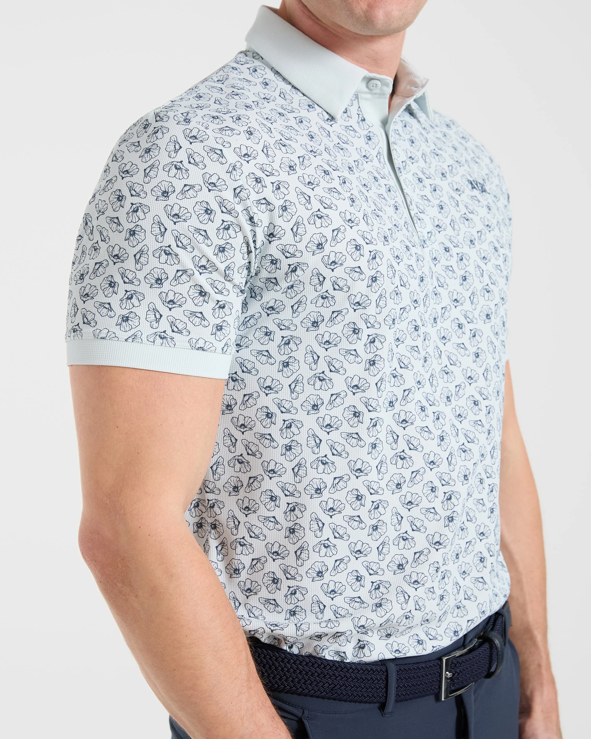 Precision Camellias Polo - Ice Blue - Image 6