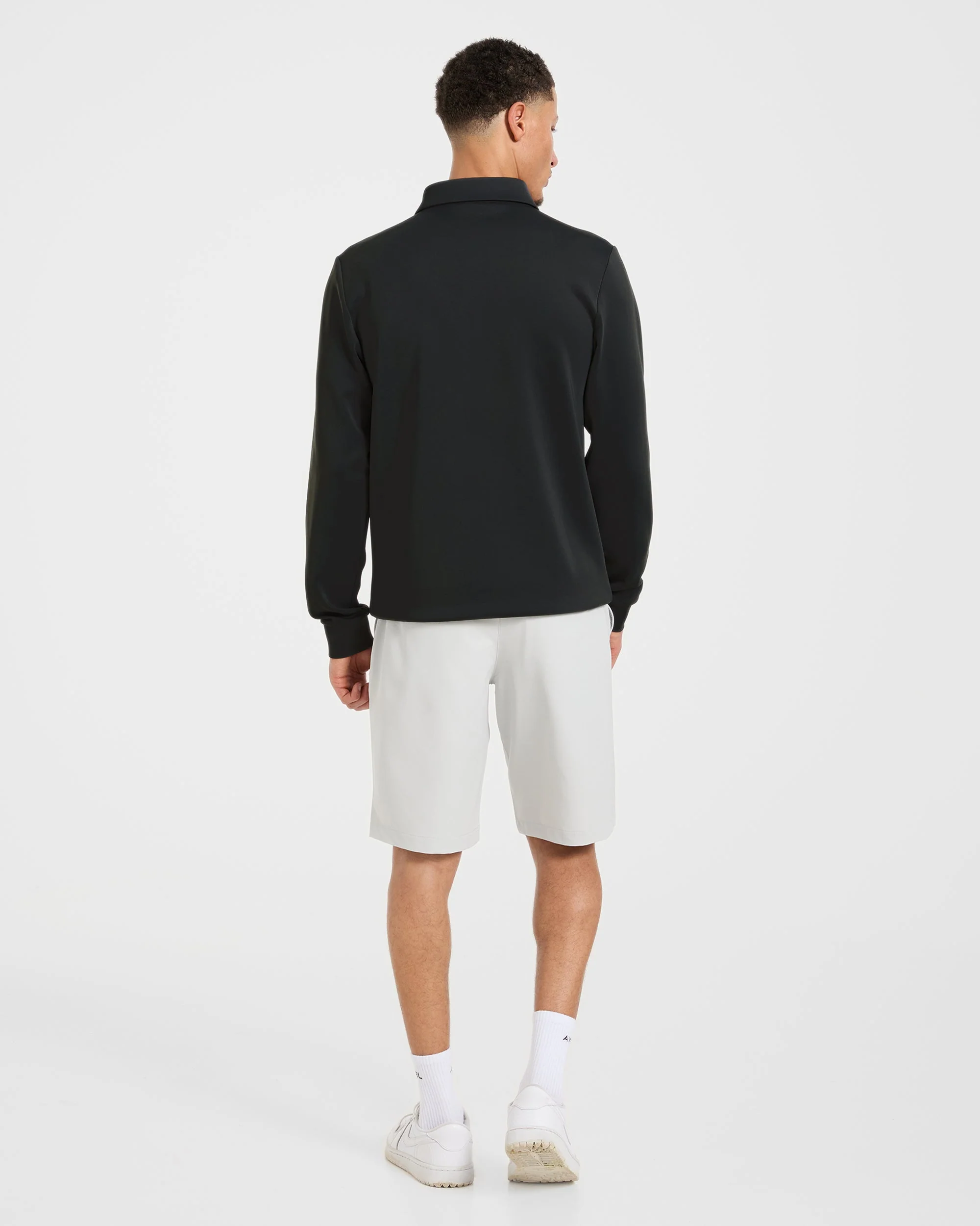 Precision Longsleeve Collared Pullover - Black - Image 4
