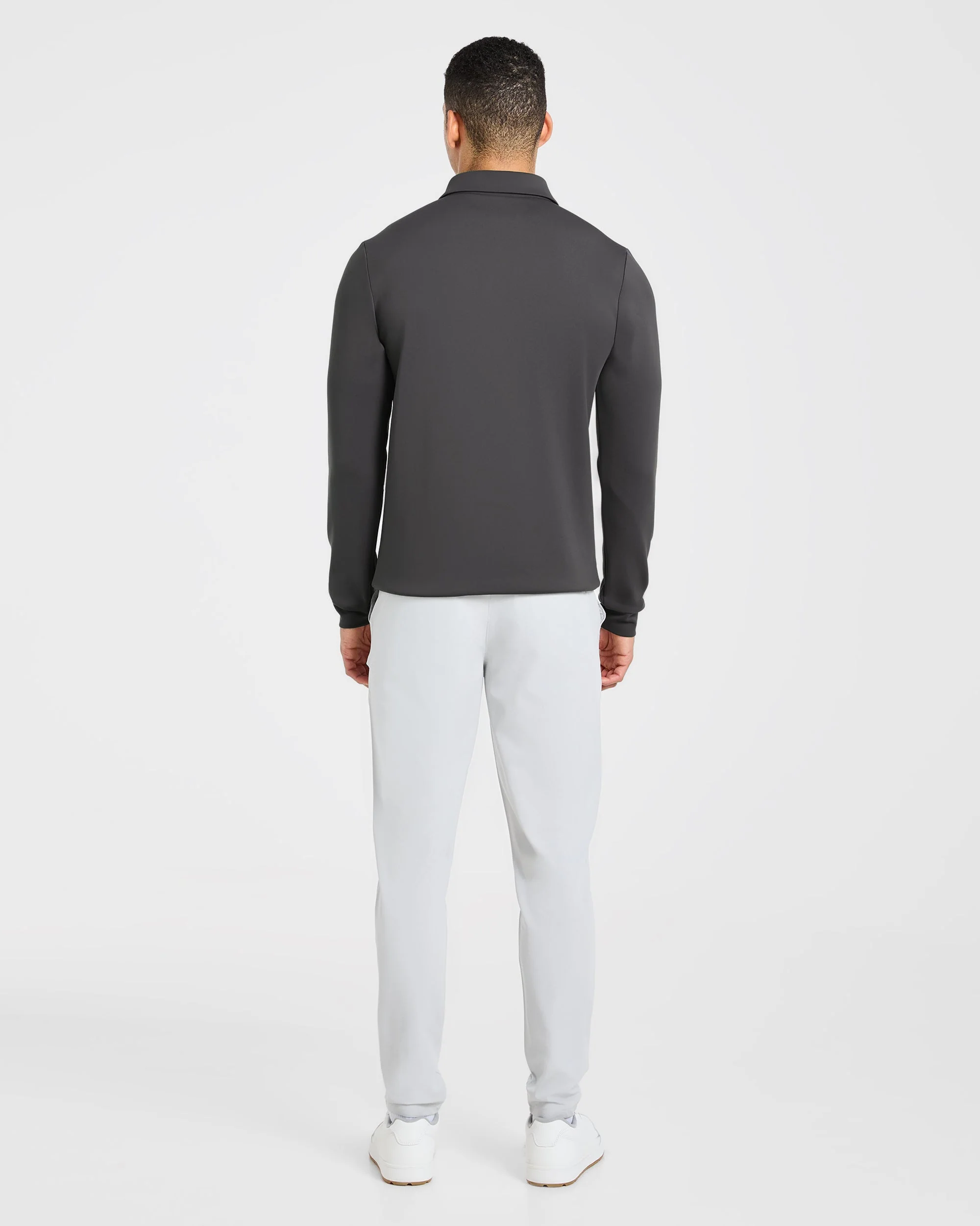 Precision Longsleeve Collared Pullover - Charcoal - Image 4