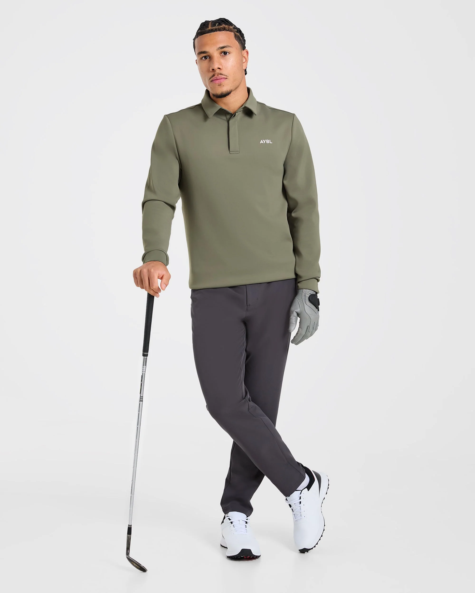 Precision Longsleeve Collared Pullover - Deep Sage - Image 7