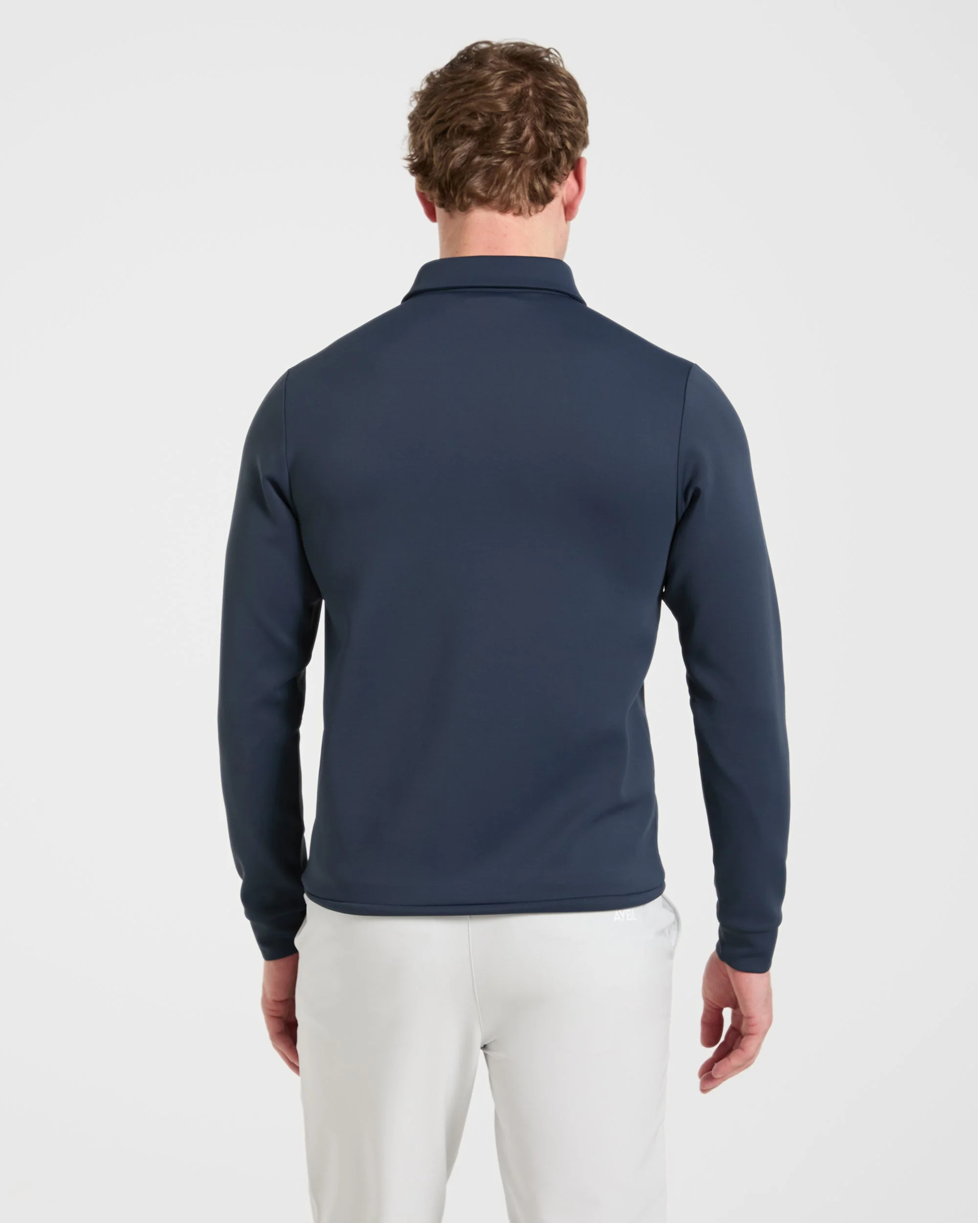 Precision Longsleeve Collared Pullover - Navy Blue - Image 2