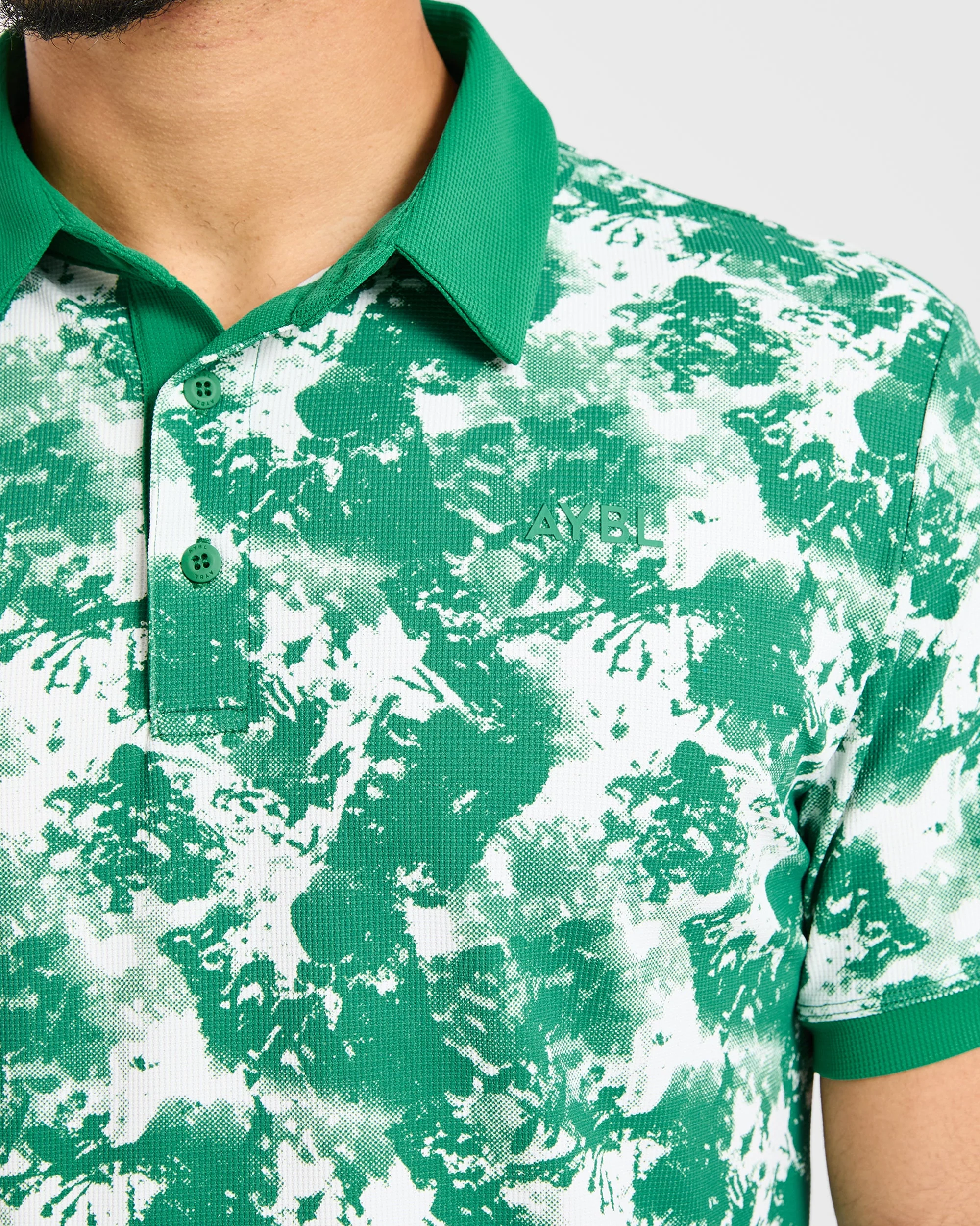 Precision Splatter Polo - Rye Green/Cream - Image 5