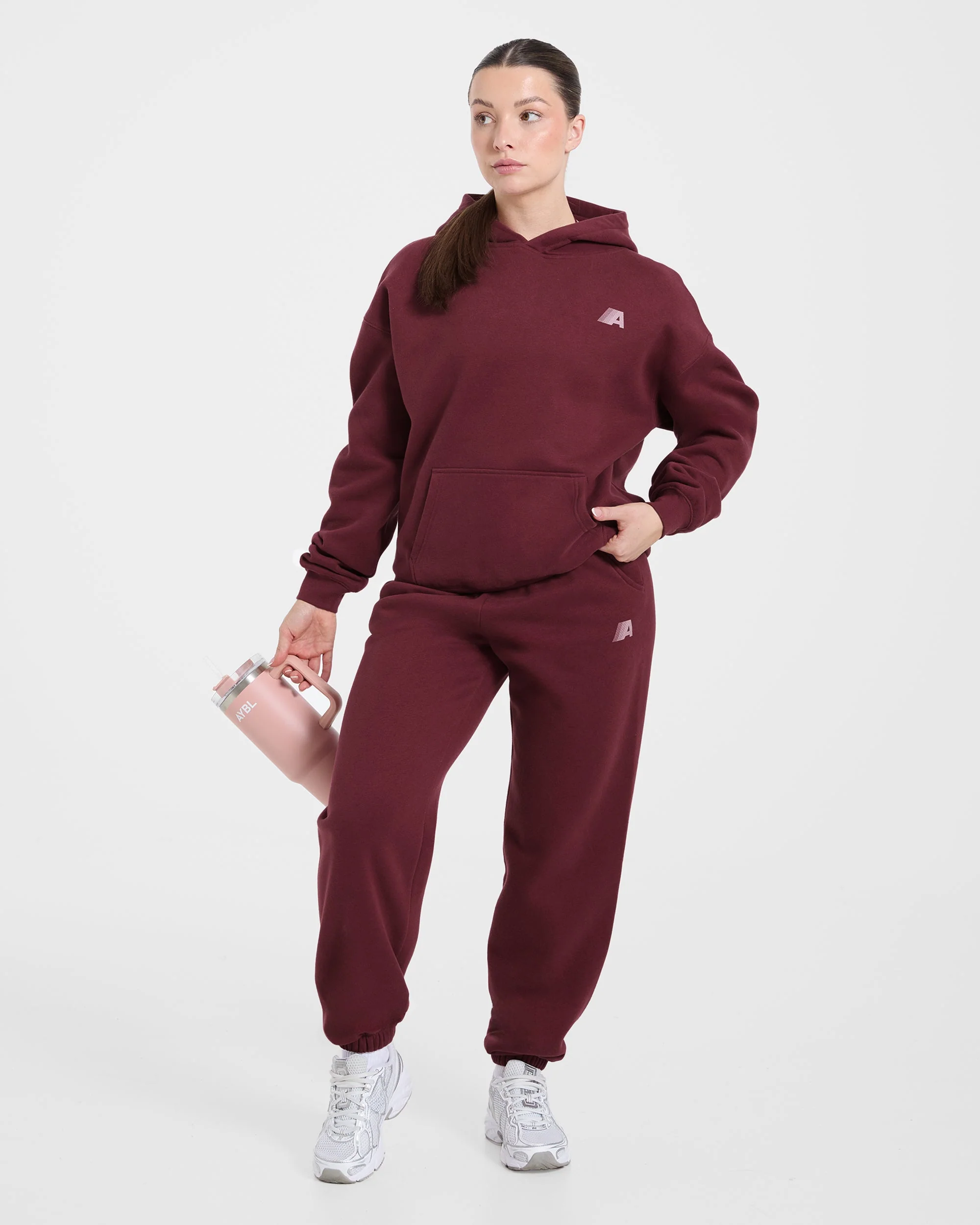 Retro Athletics Oversized Joggers - Deep Raspberry/Pink - Image 7