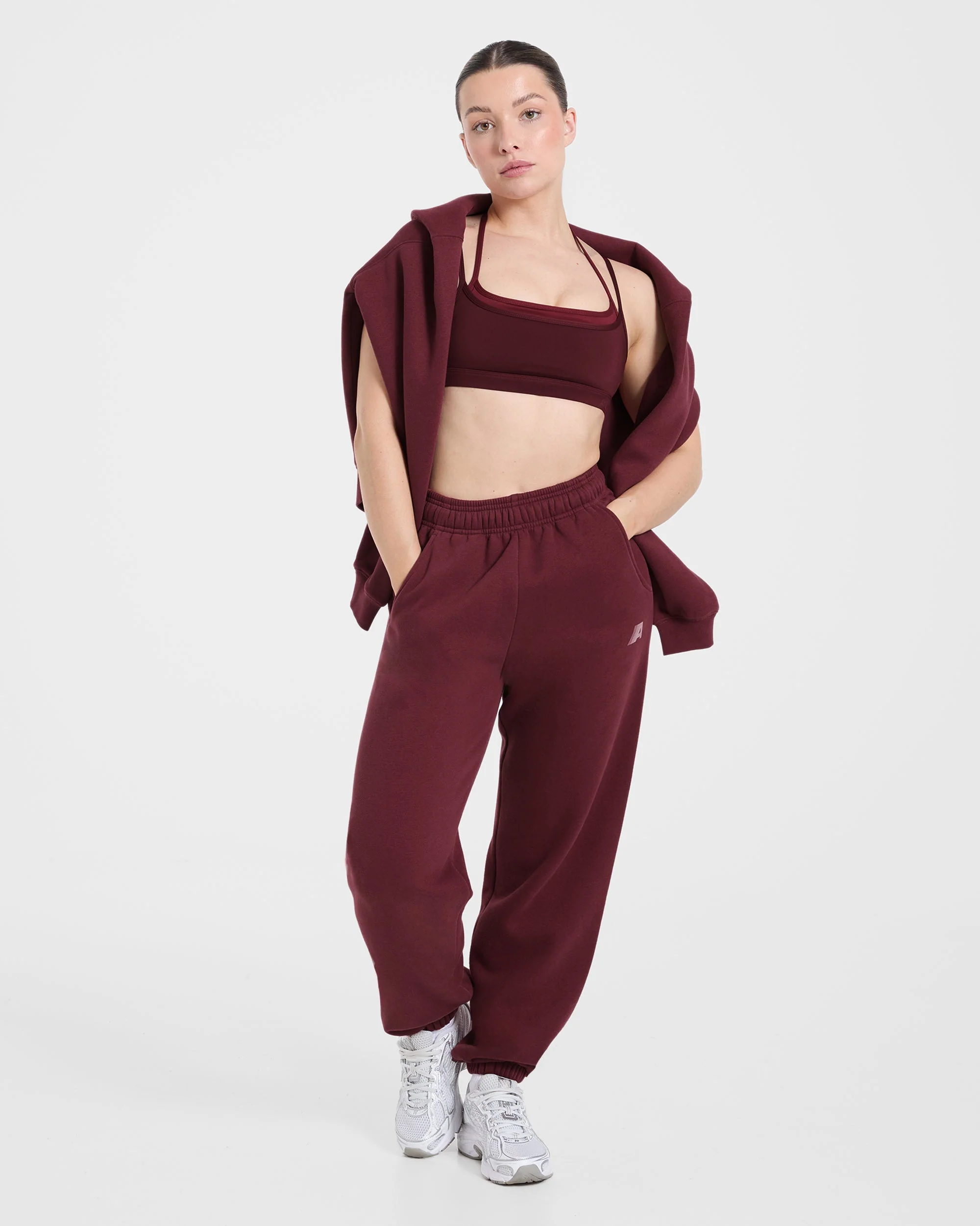 Retro Athletics Oversized Joggers - Deep Raspberry/Pink - Image 8