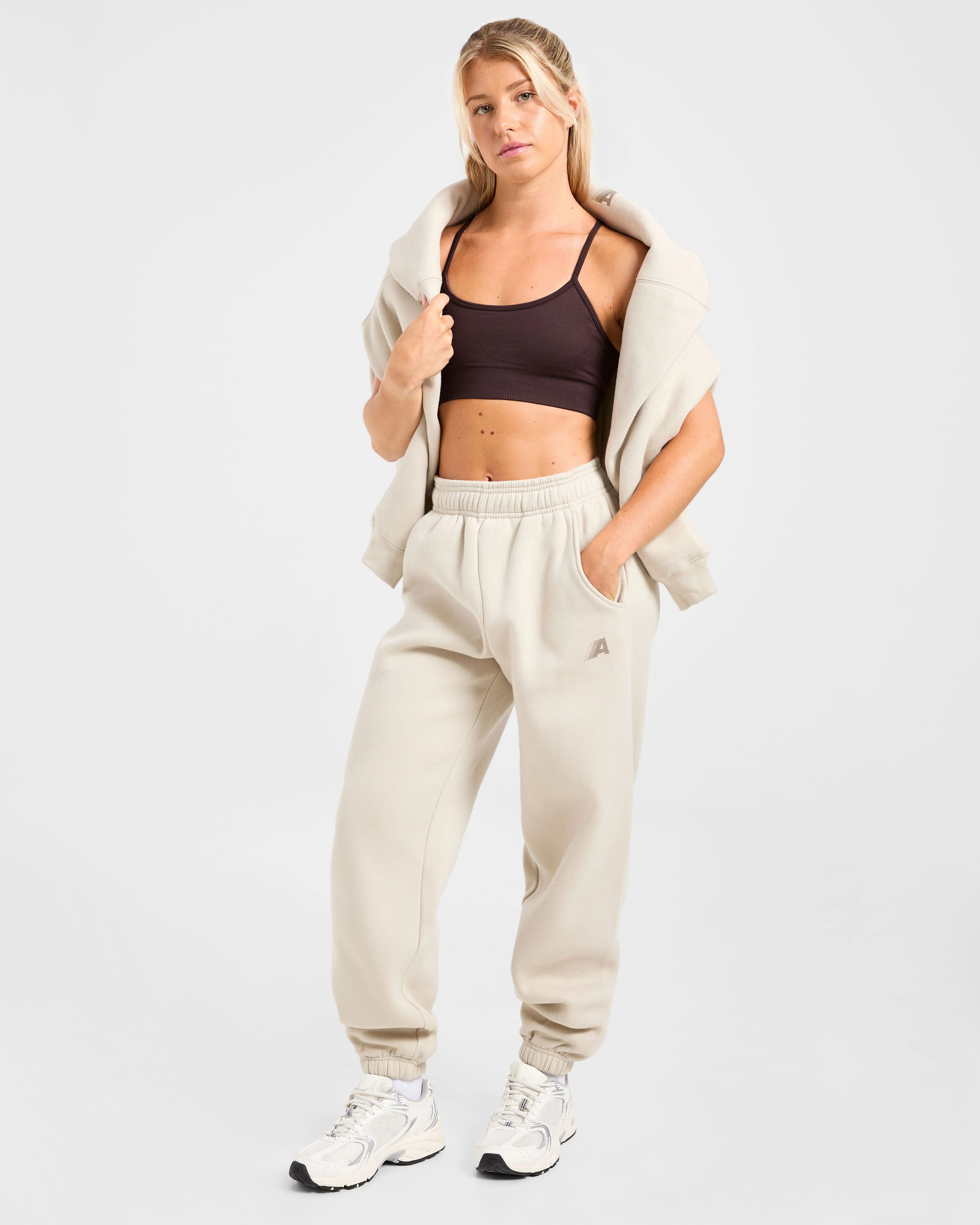 Retro Athletics Oversized Joggers - Sand - Image 7
