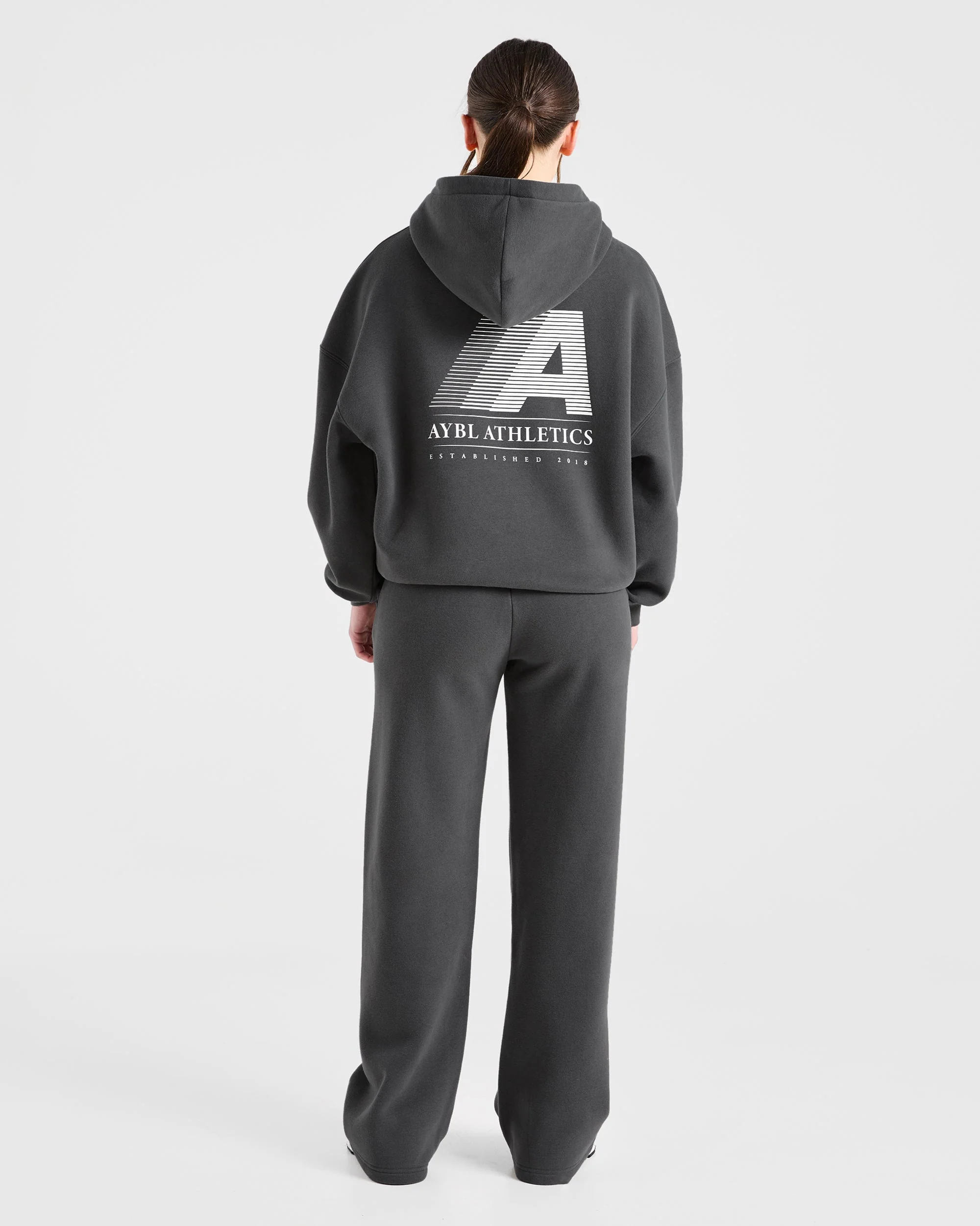 Retro Athletics Oversized Straight Leg Joggers - Charcoal - Image 4