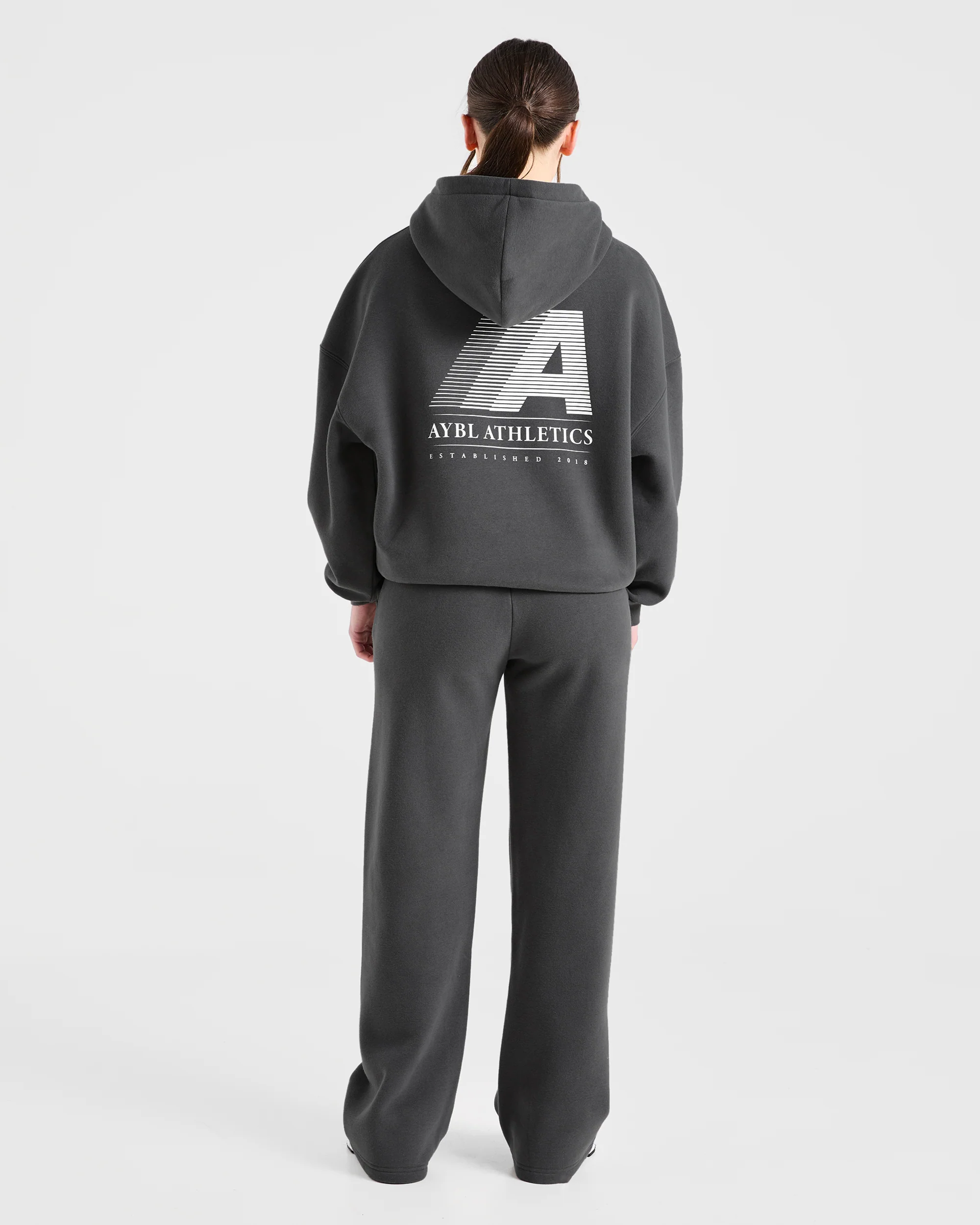 Retro Athletics Oversized Straight Leg Joggers - Charcoal - Image 6