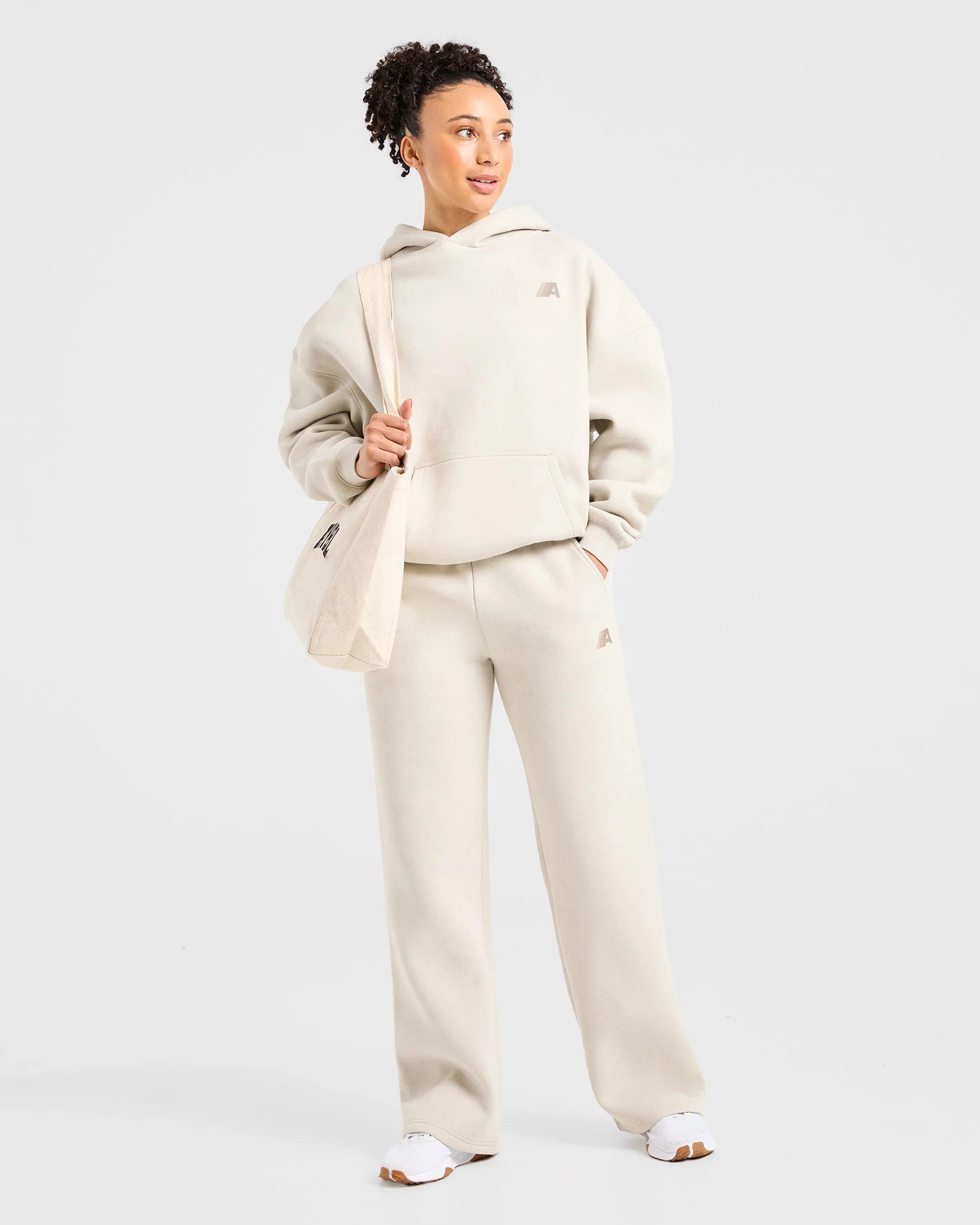 Retro Athletics Oversized Straight Leg Joggers - Sand - Image 8