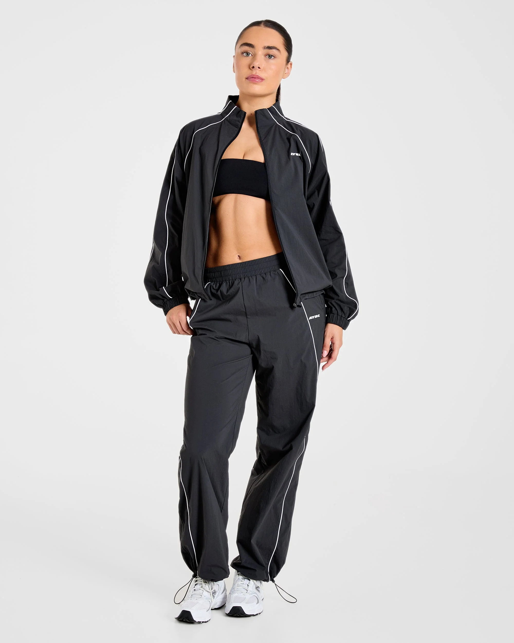Retro Track Jacket - Black - Image 7