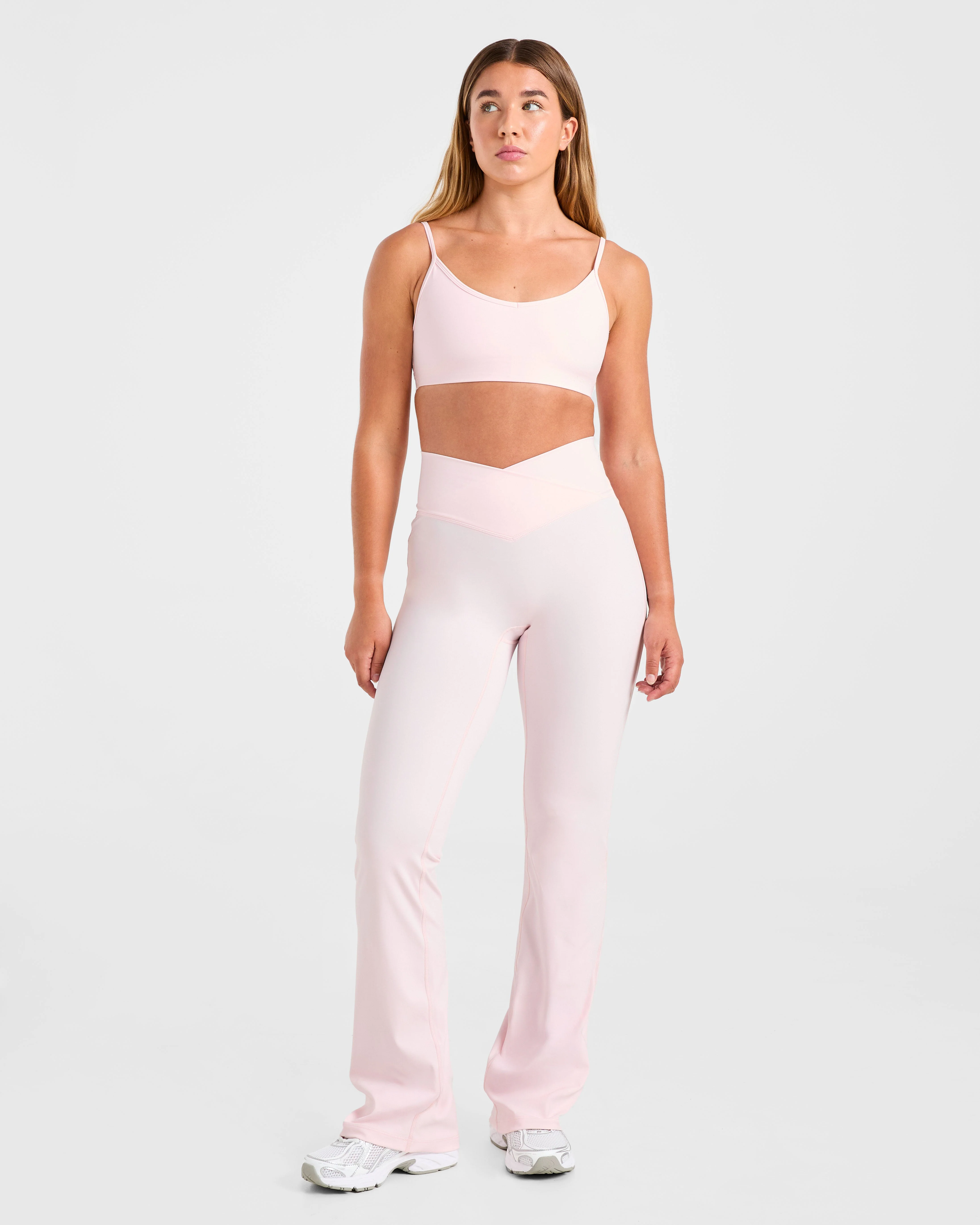 Sculpt Wrap Flared Leggings - Iced Pink - Image 3