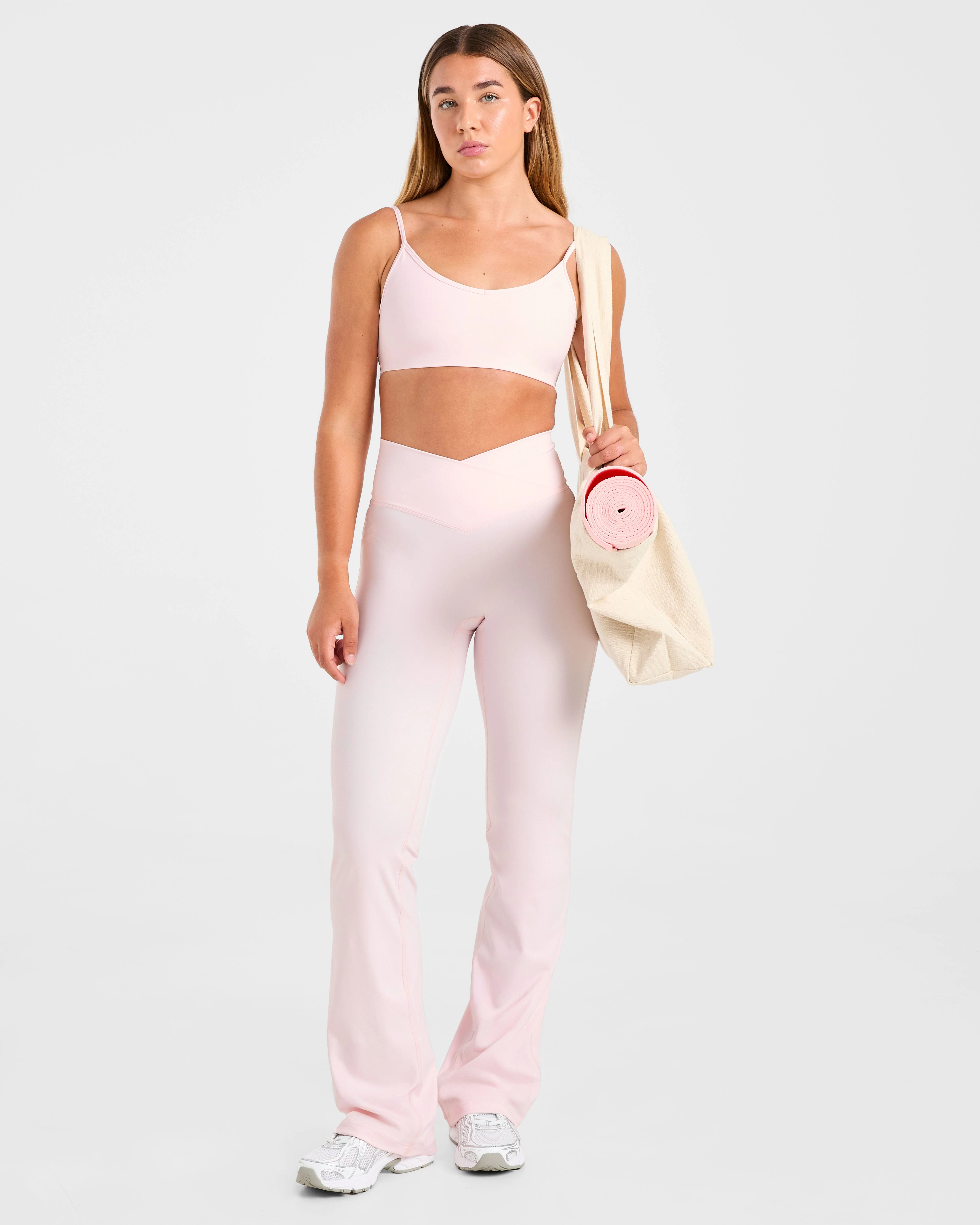 Sculpt Wrap Flared Leggings - Iced Pink - Image 7