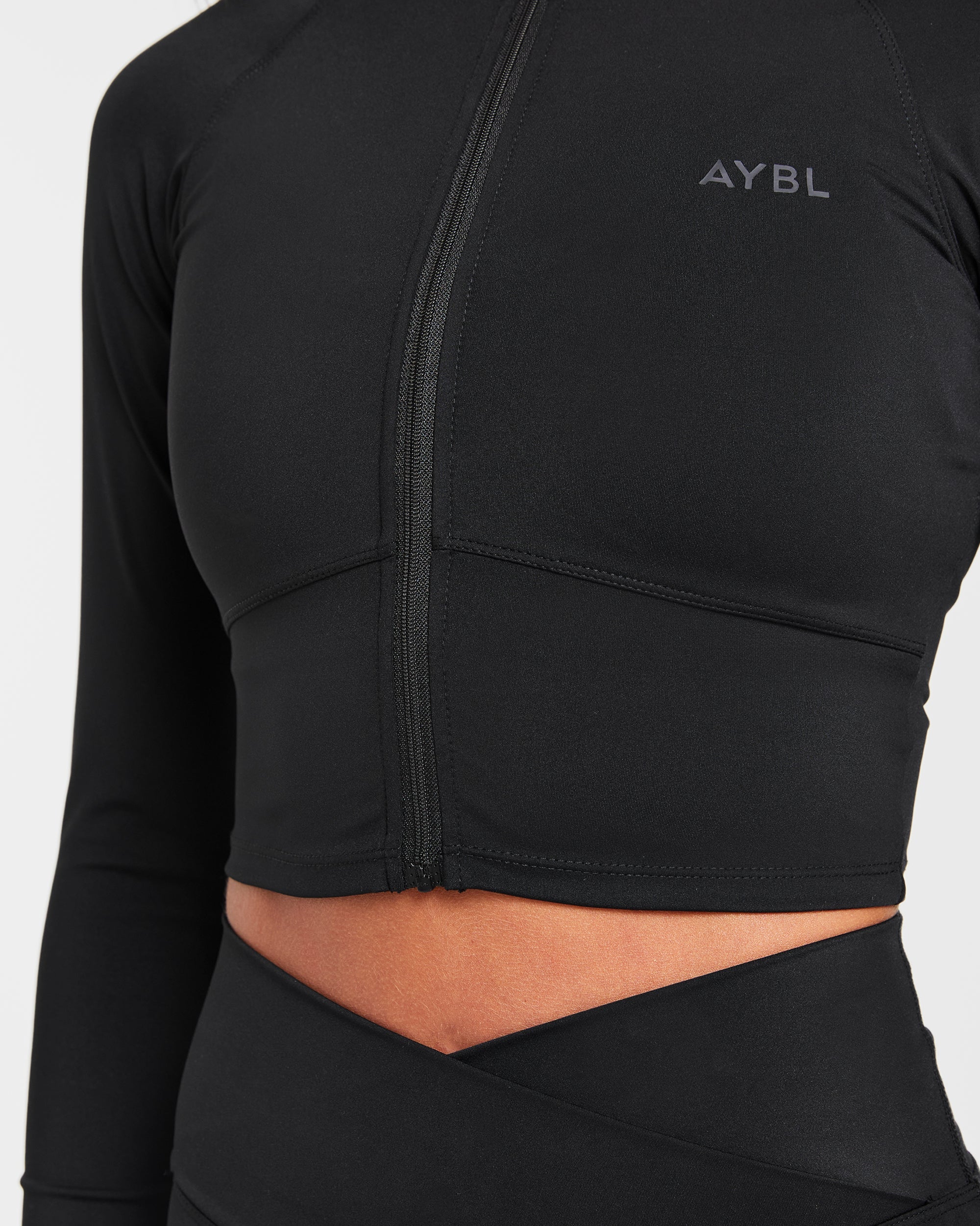 Sculpt Wrap Zip Up Jacket - Black - Image 5