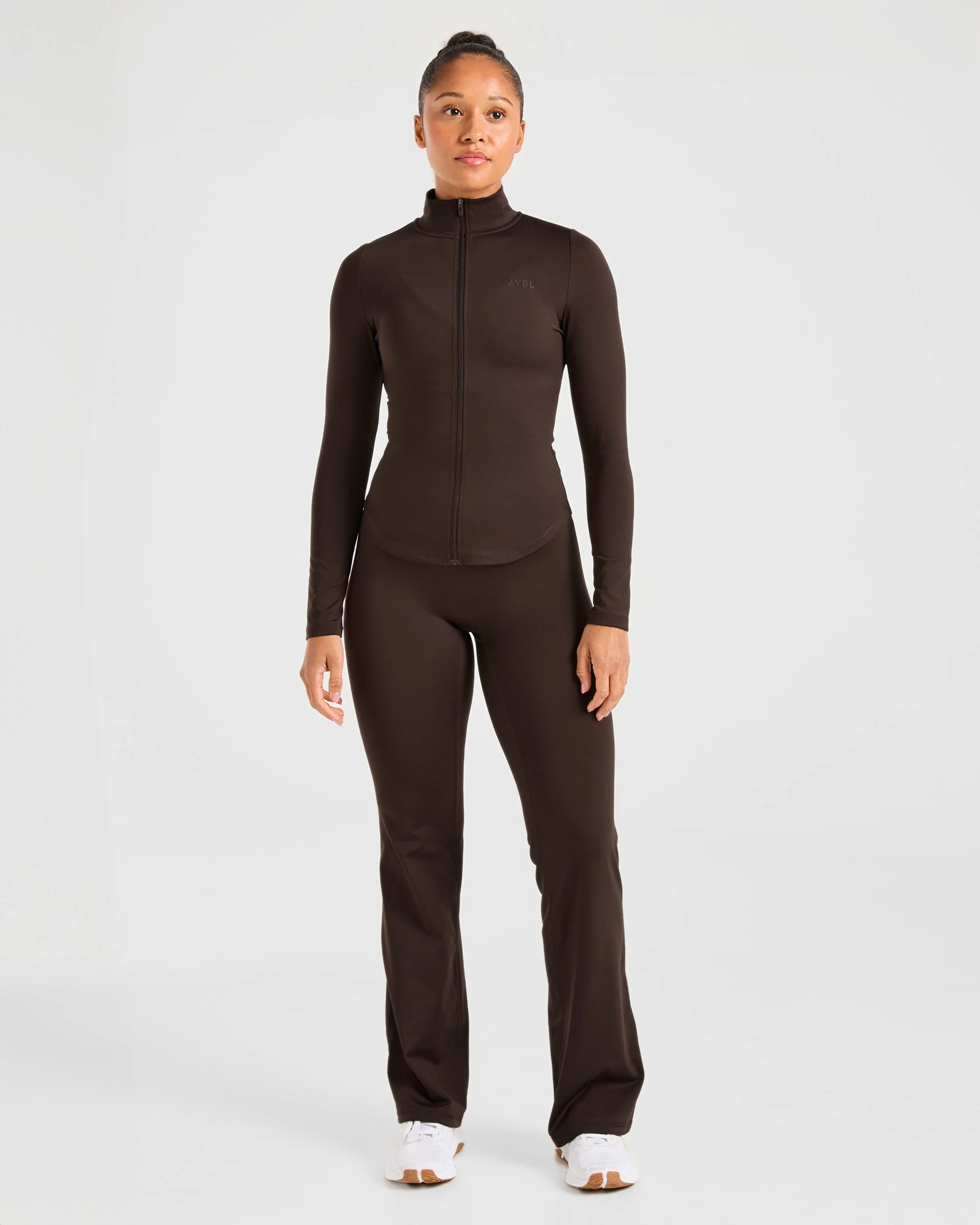 Sculpt Zip Jacket - Deep Cocoa Brown - Image 3