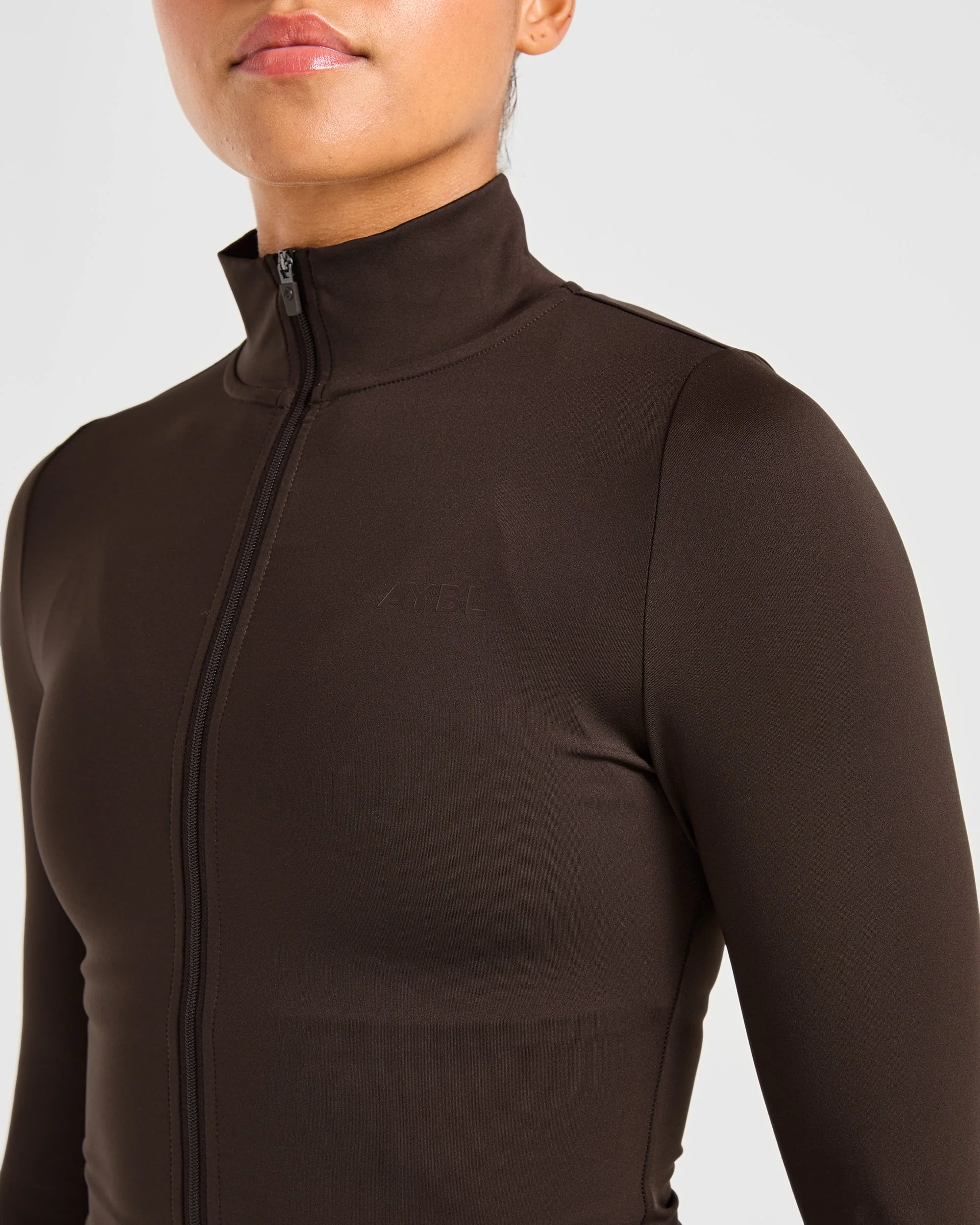 Sculpt Zip Jacket - Deep Cocoa Brown - Image 5