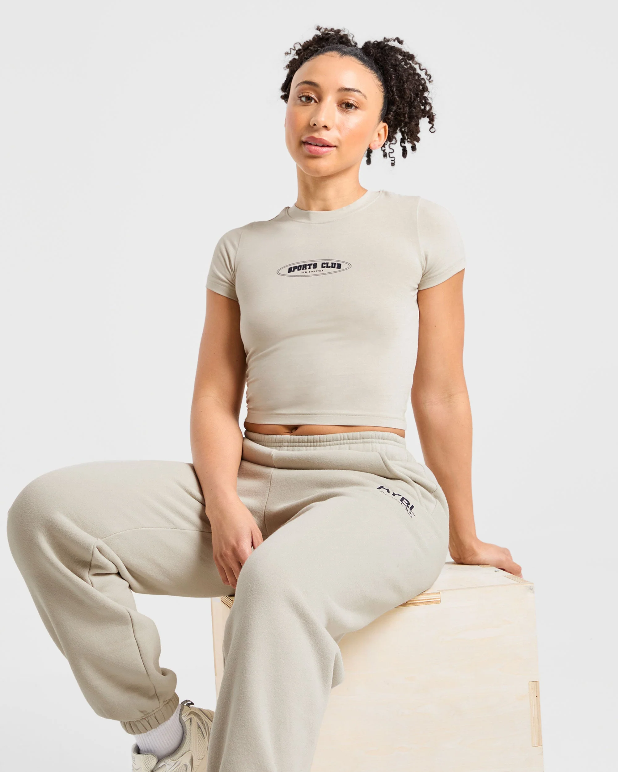 Sports Club Baby Tee - Beige/Navy - Image 7