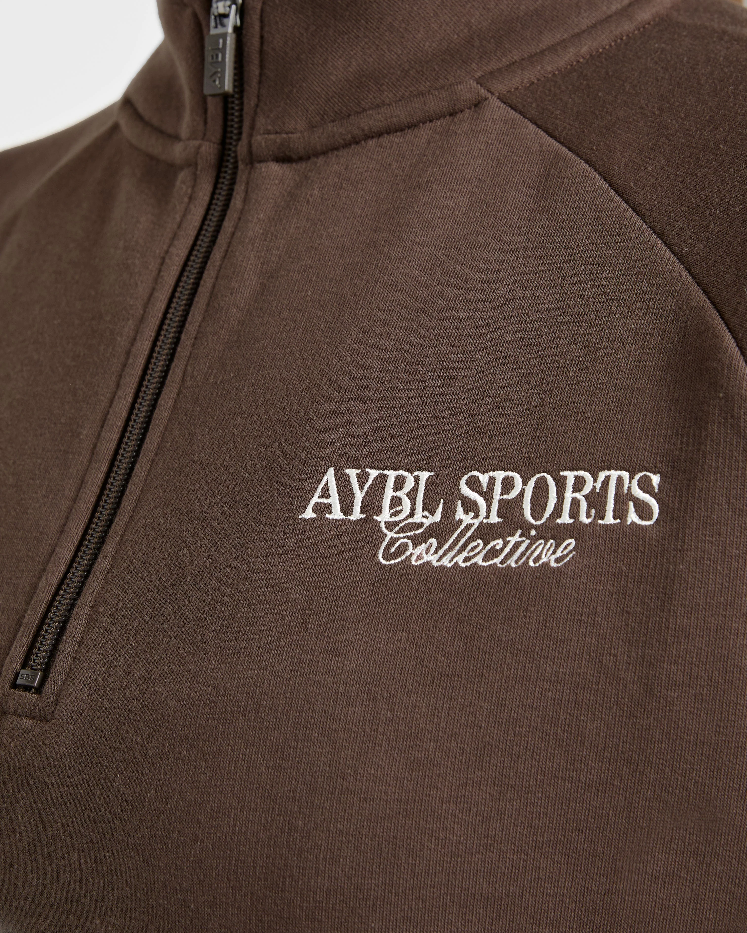 Sports Collective Oversized 1/4 Zip Pullover - Brown - Image 5