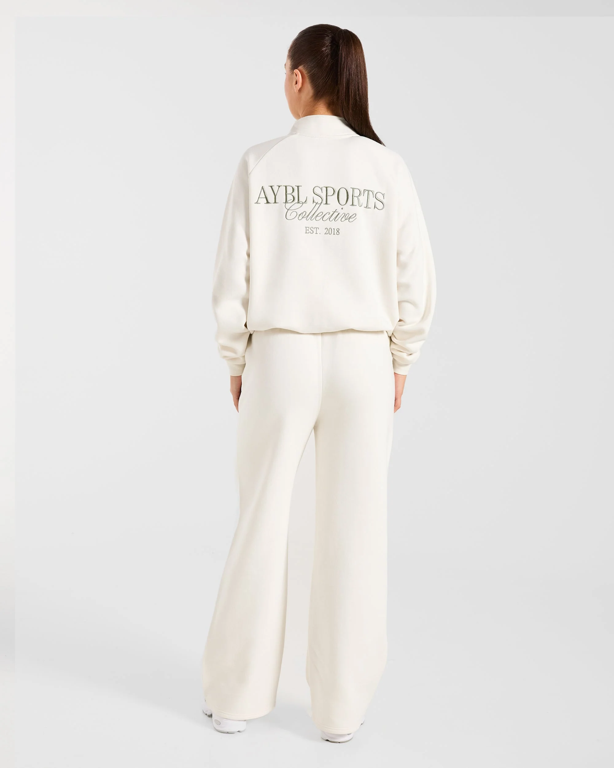 Sports Collective Oversized 1/4 Zip Pullover - Off White/Green - Image 4