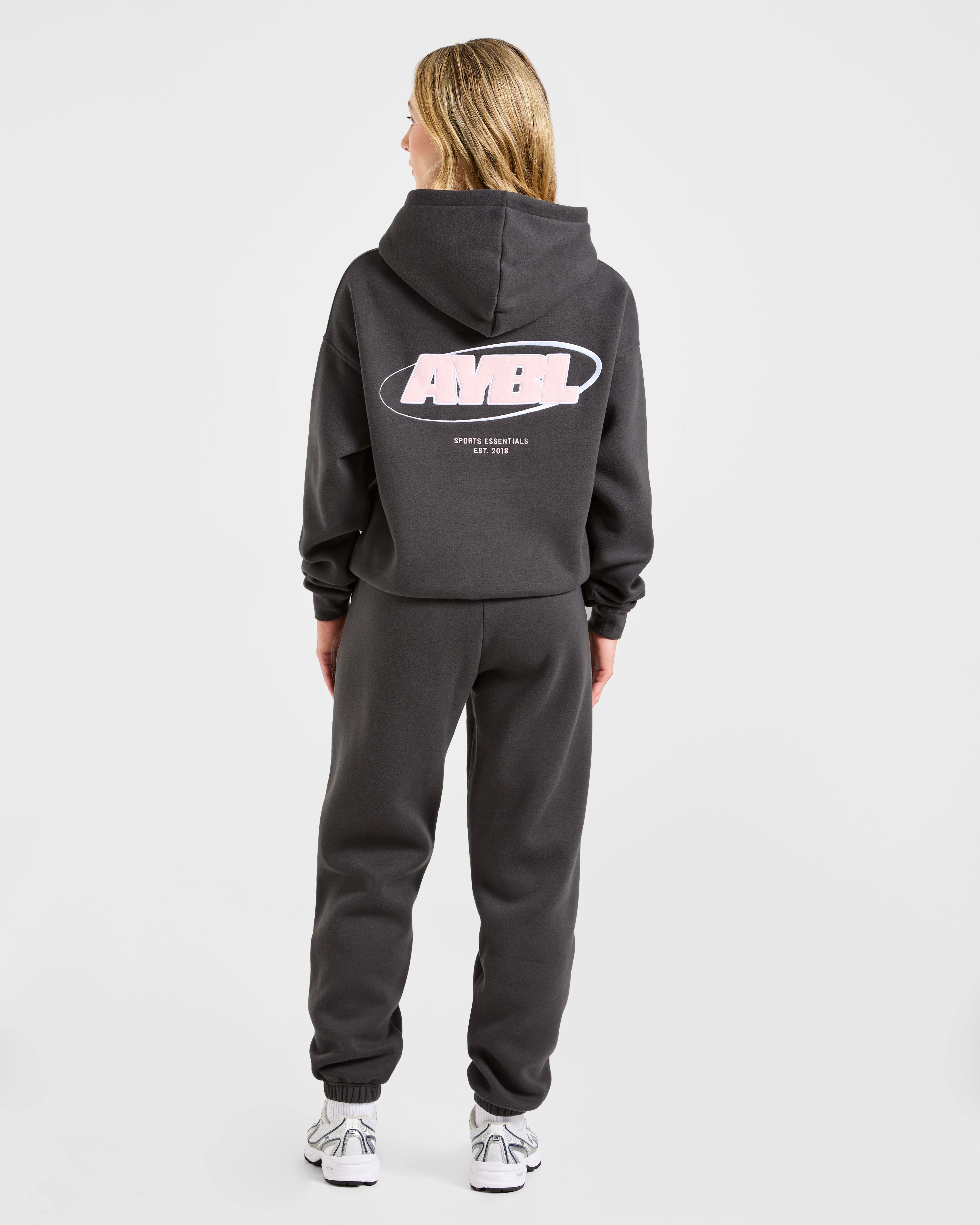 Sports Essentials Oversized Joggers - Charcoal/Pink - Image 4