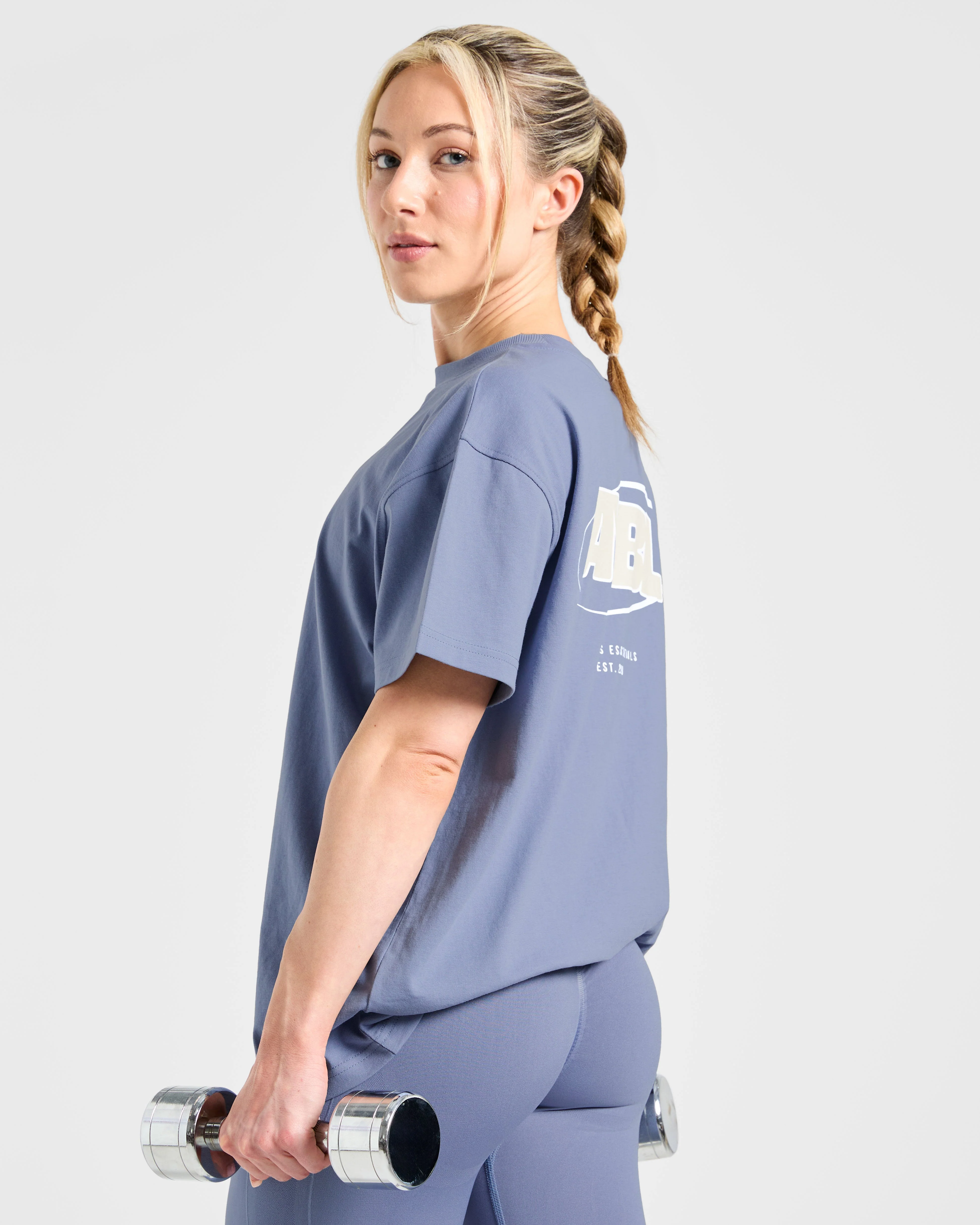 Sports Essentials Oversized T Shirt - Slate Blue - Image 8