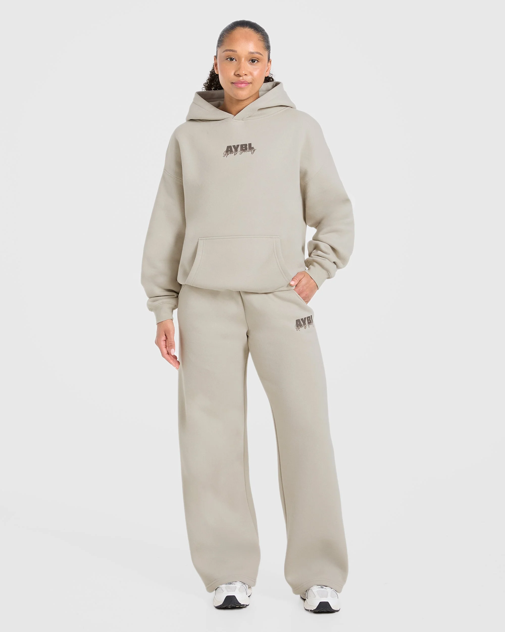 Sports Society Oversized Straight Leg Joggers - Sand - Image 3