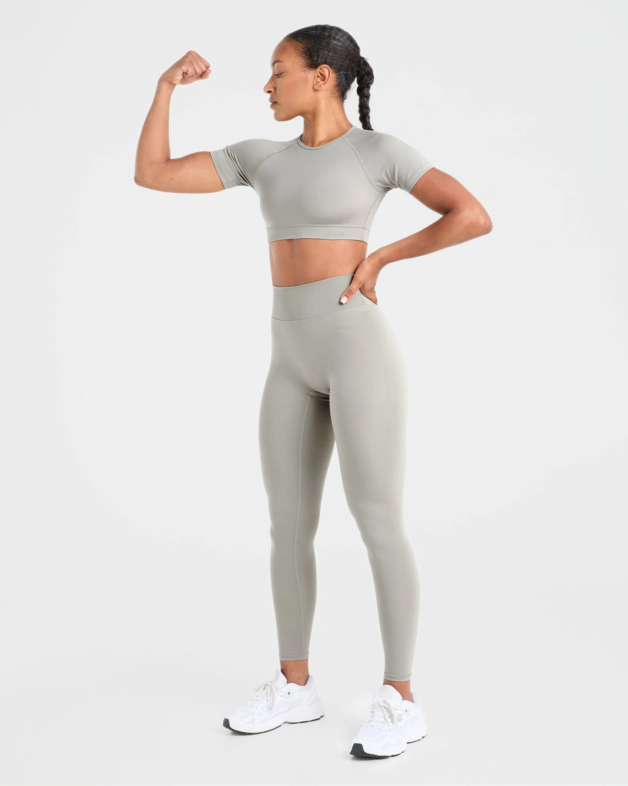 Staple Crop Top - Washed Olive - Image 7