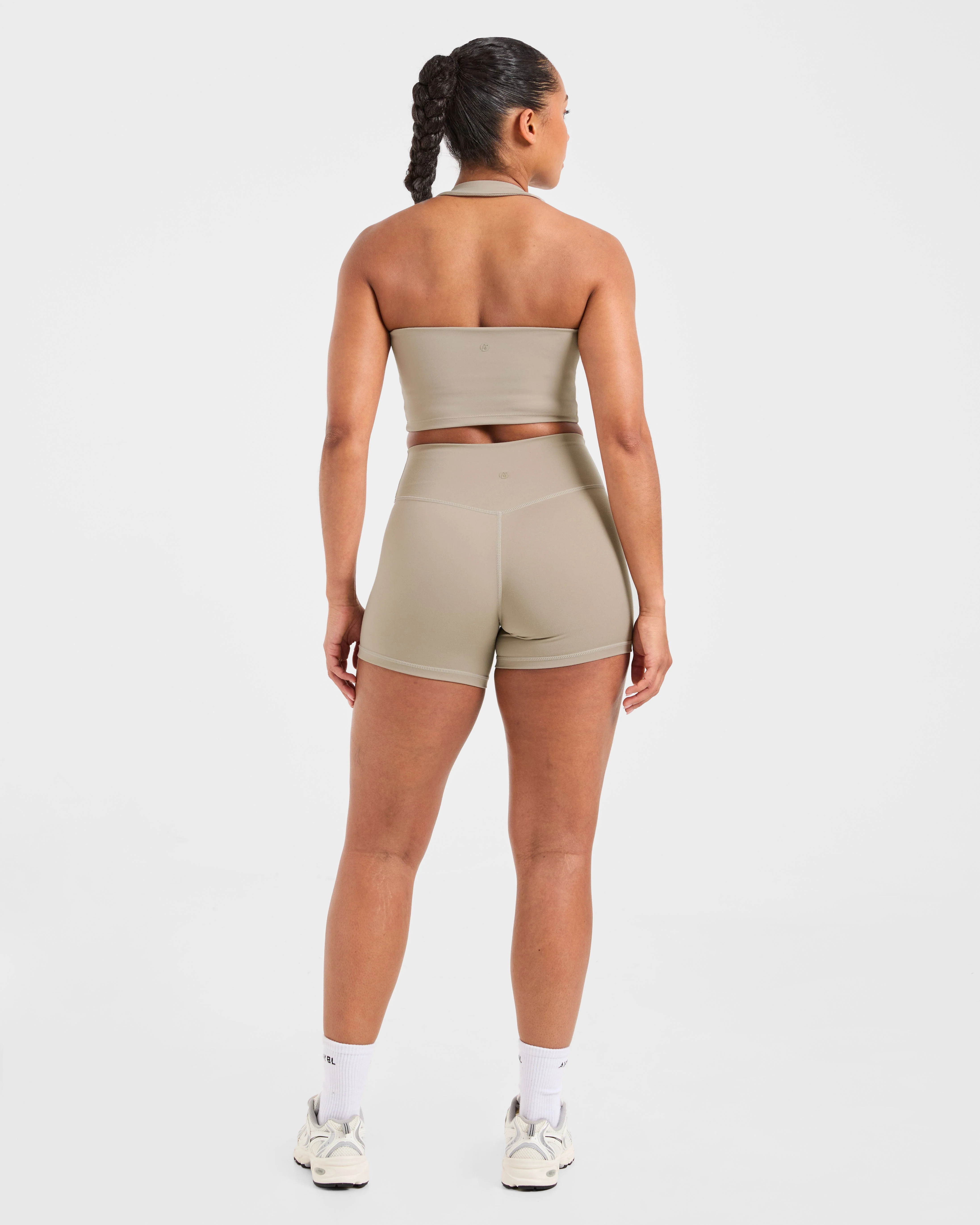 Staple Halterneck Crop Top - Muted Taupe - Image 4