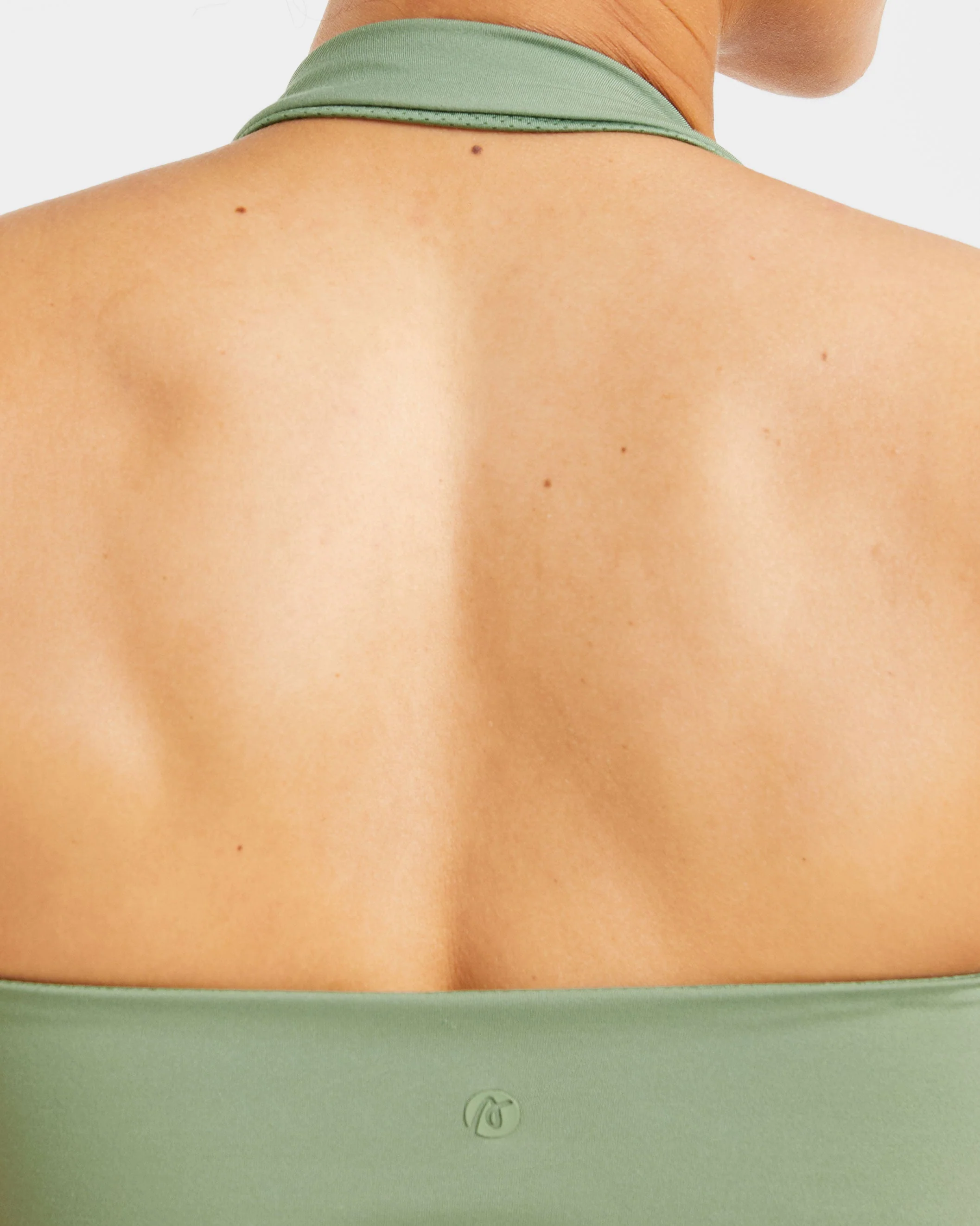 Staple Halterneck Crop Top - Olive Green - Image 6