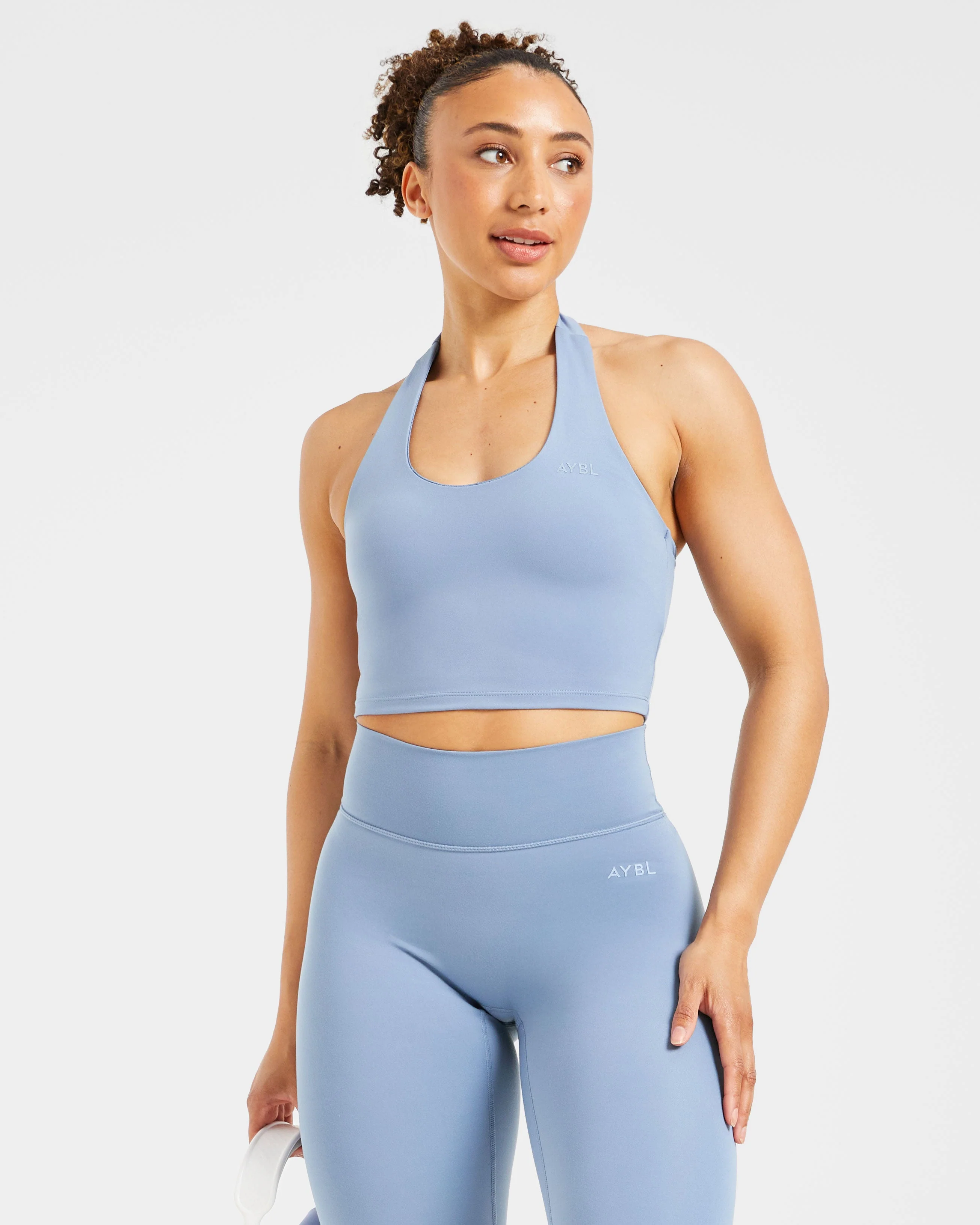 Staple Halterneck Crop Top - Slate Blue - Image 7