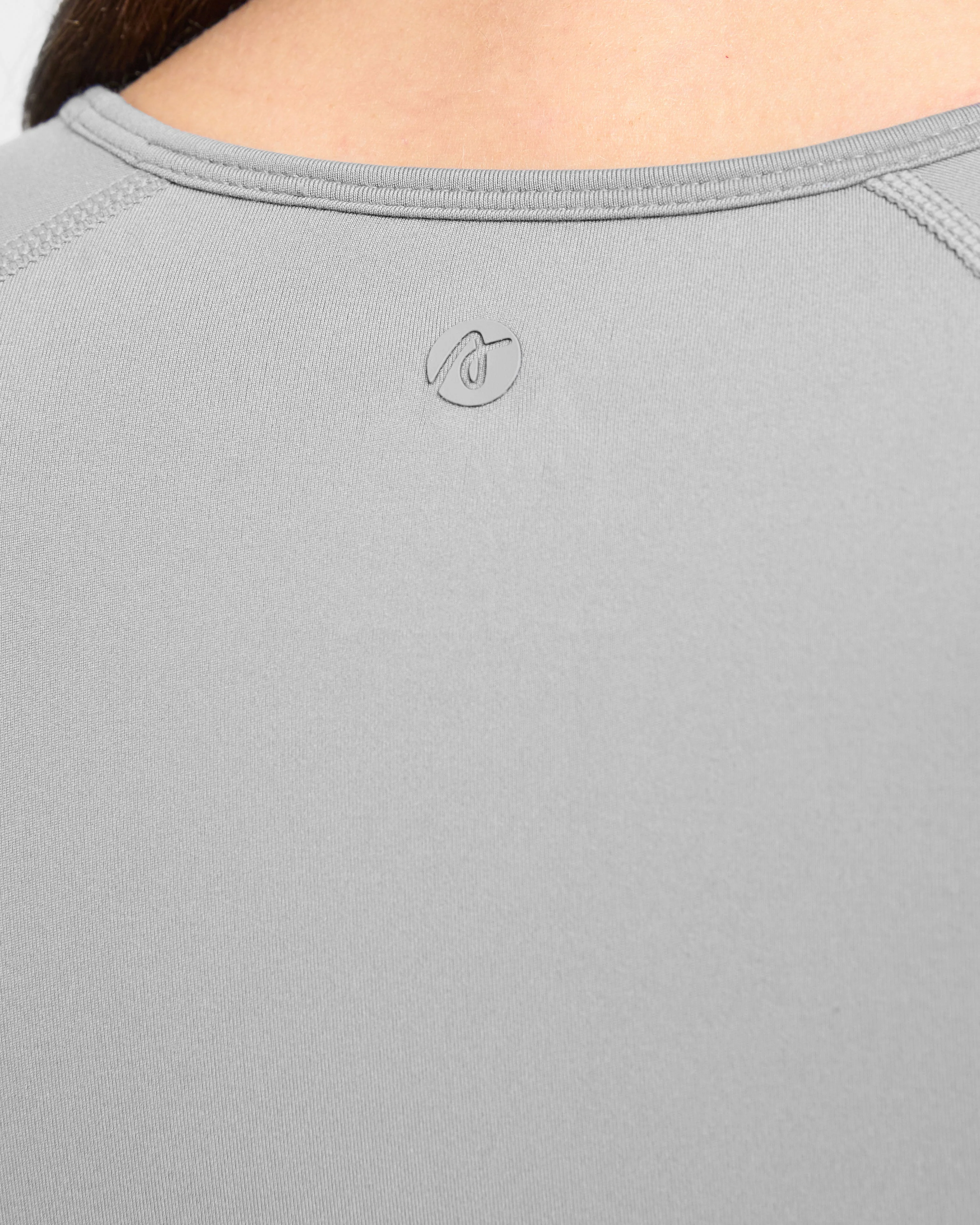 Staple Long Sleeve Crop Top - Grey - Image 6