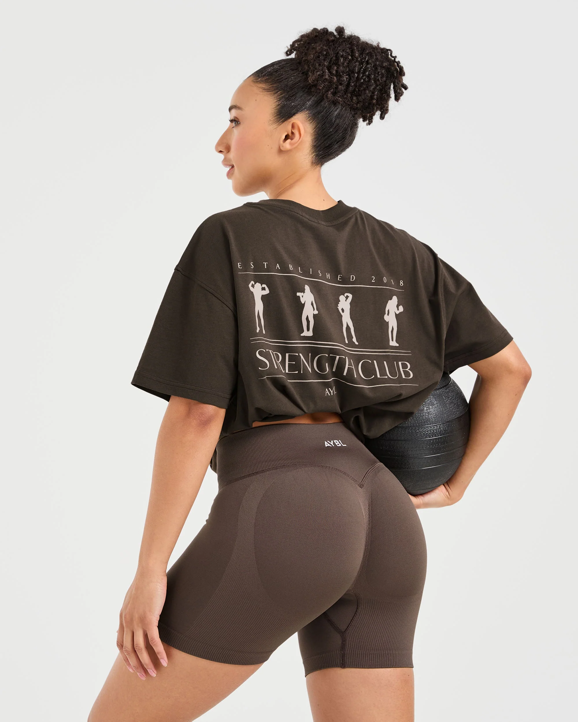 Strength Club Oversized T Shirt - Brown - Image 7