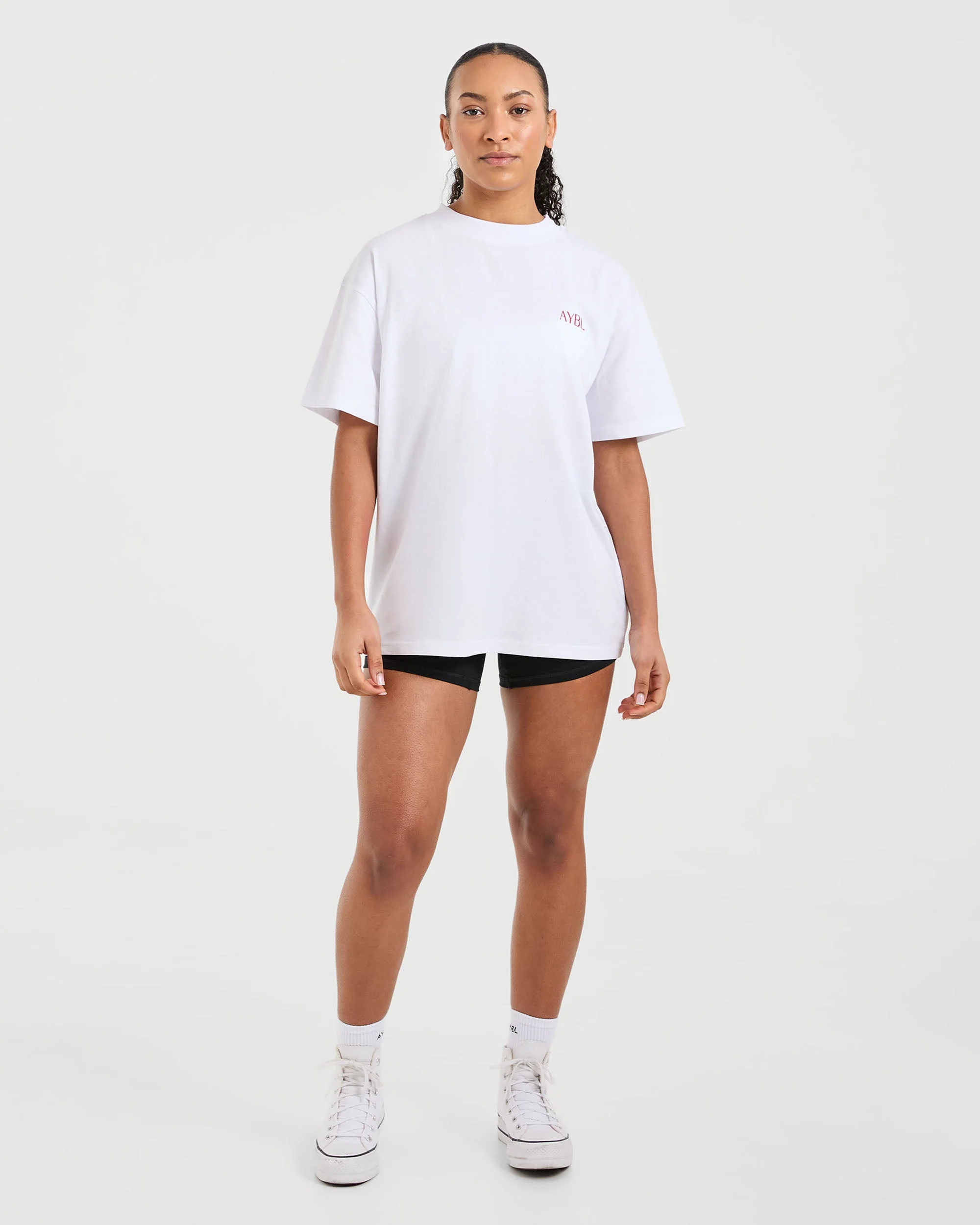 Strength Club Oversized T Shirt - White/Red - Image 4