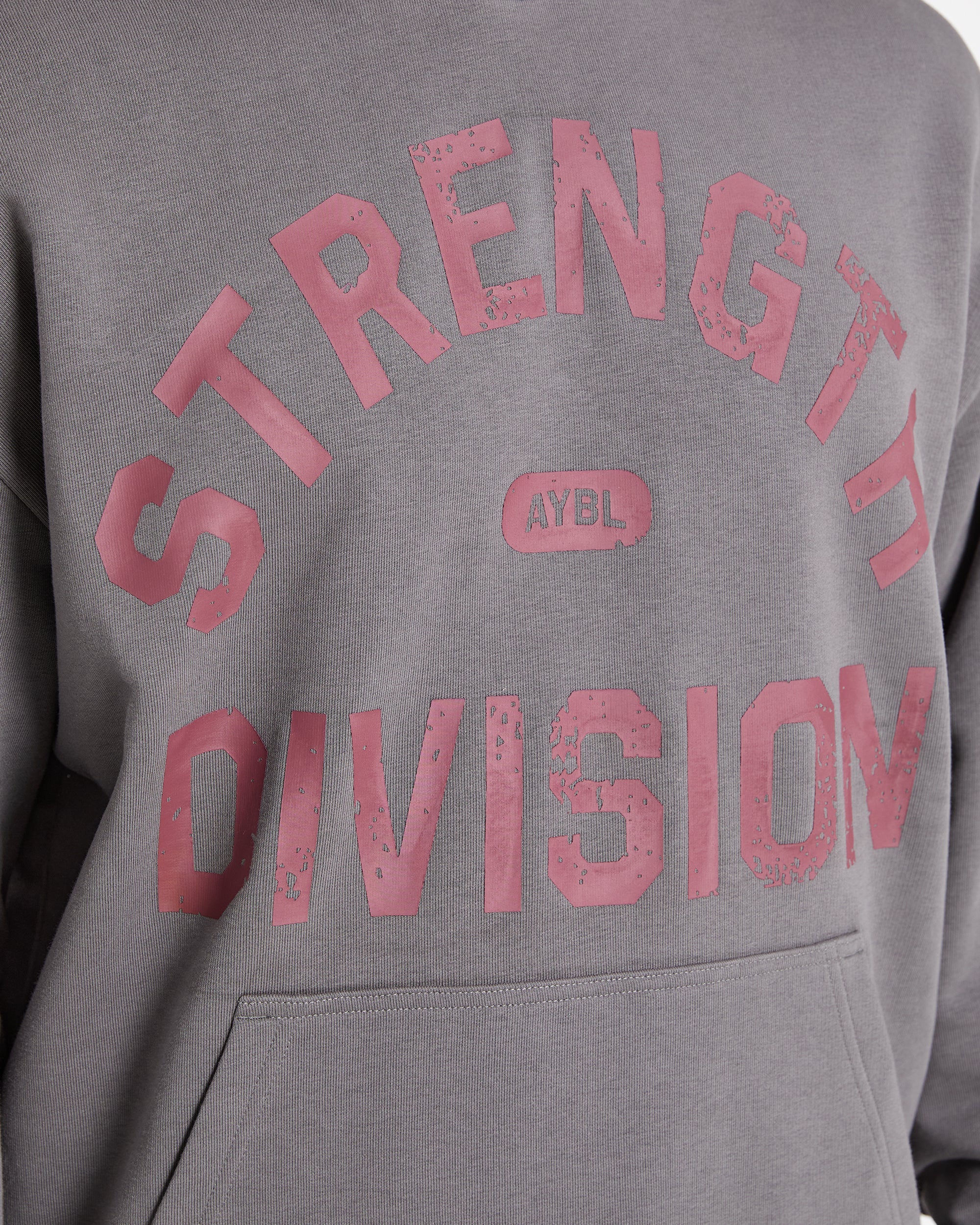 Strength Division Oversized Hoodie - Charcoal/Red - Image 6