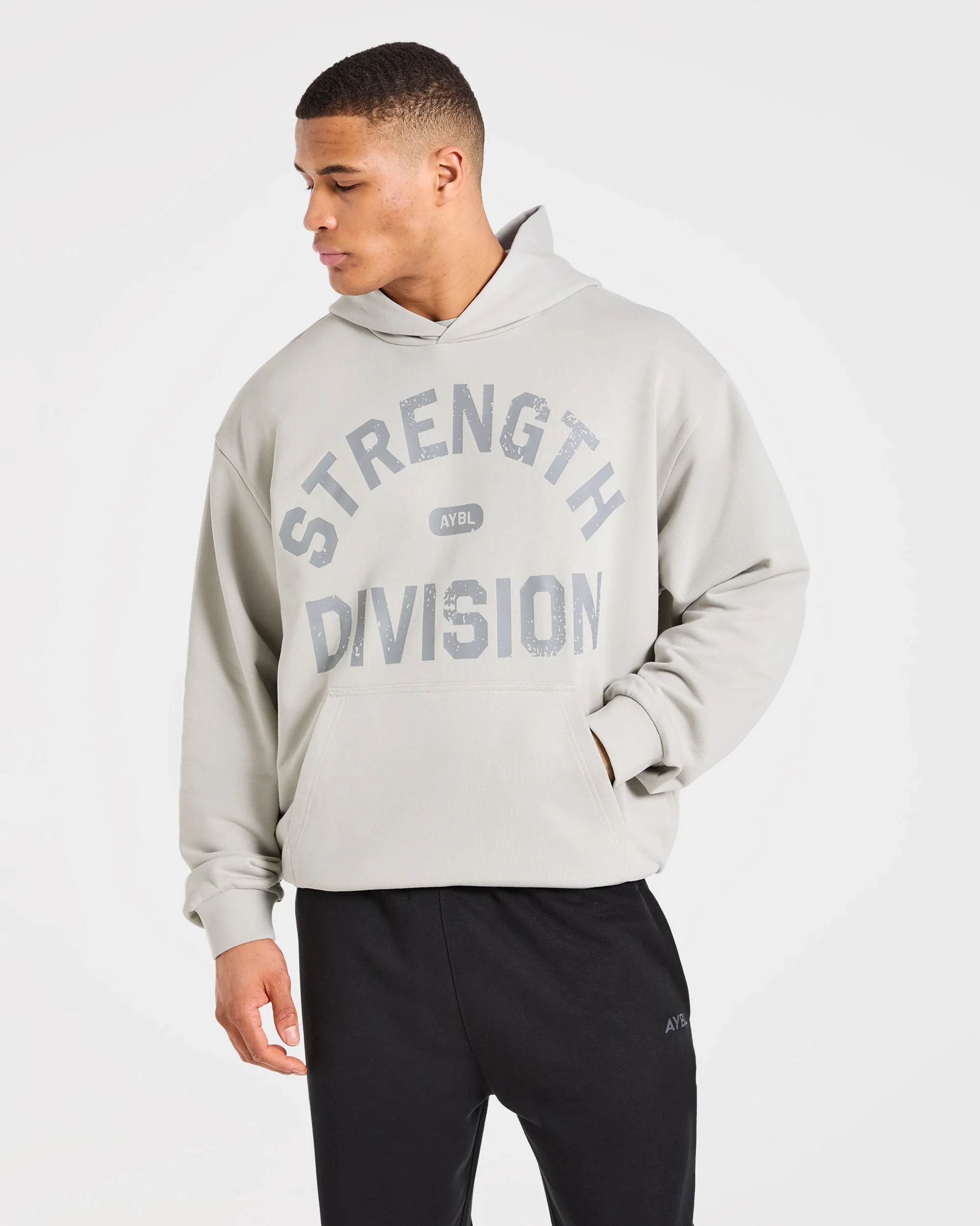 Strength Division Oversized Hoodie - Iced Grey - Image 7