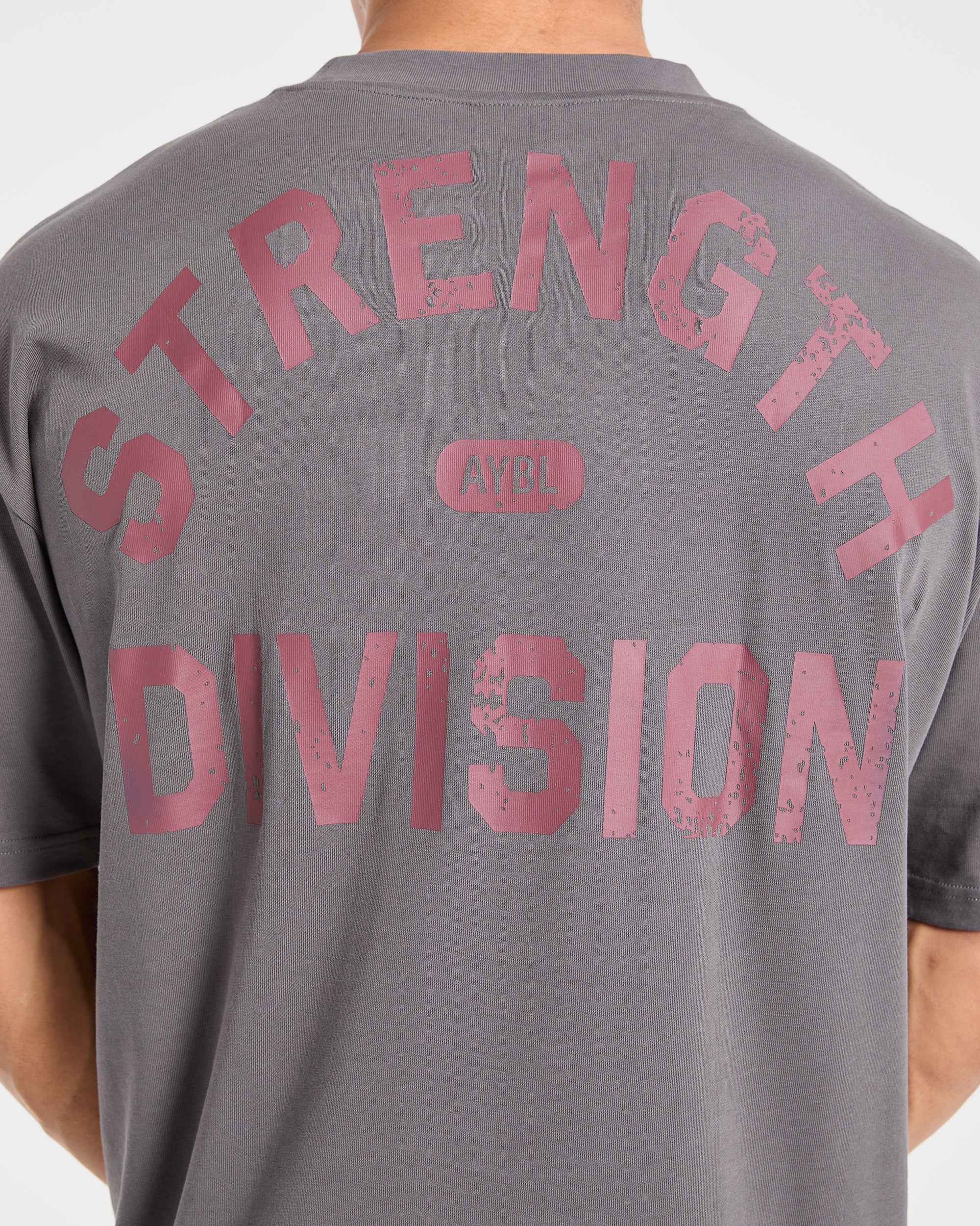 Strength Division Oversized T Shirt - Charcoal/Red - Image 5