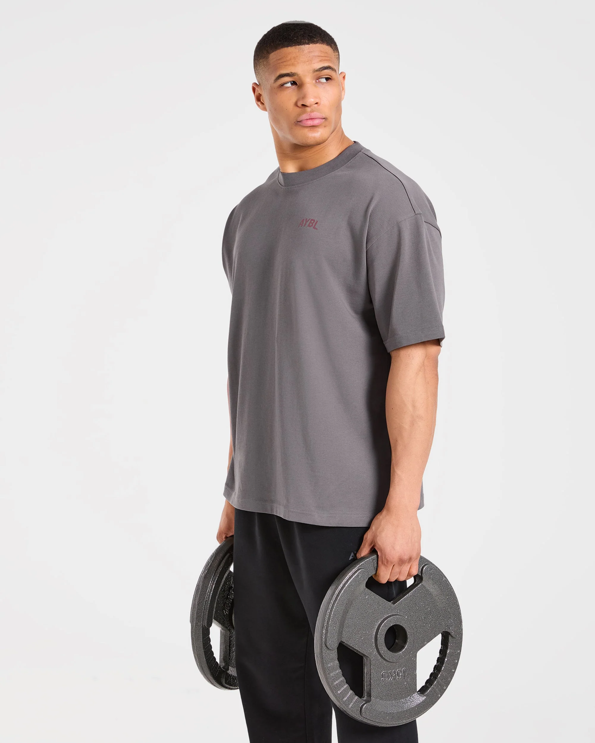 Strength Division Oversized T Shirt - Charcoal/Red - Image 7