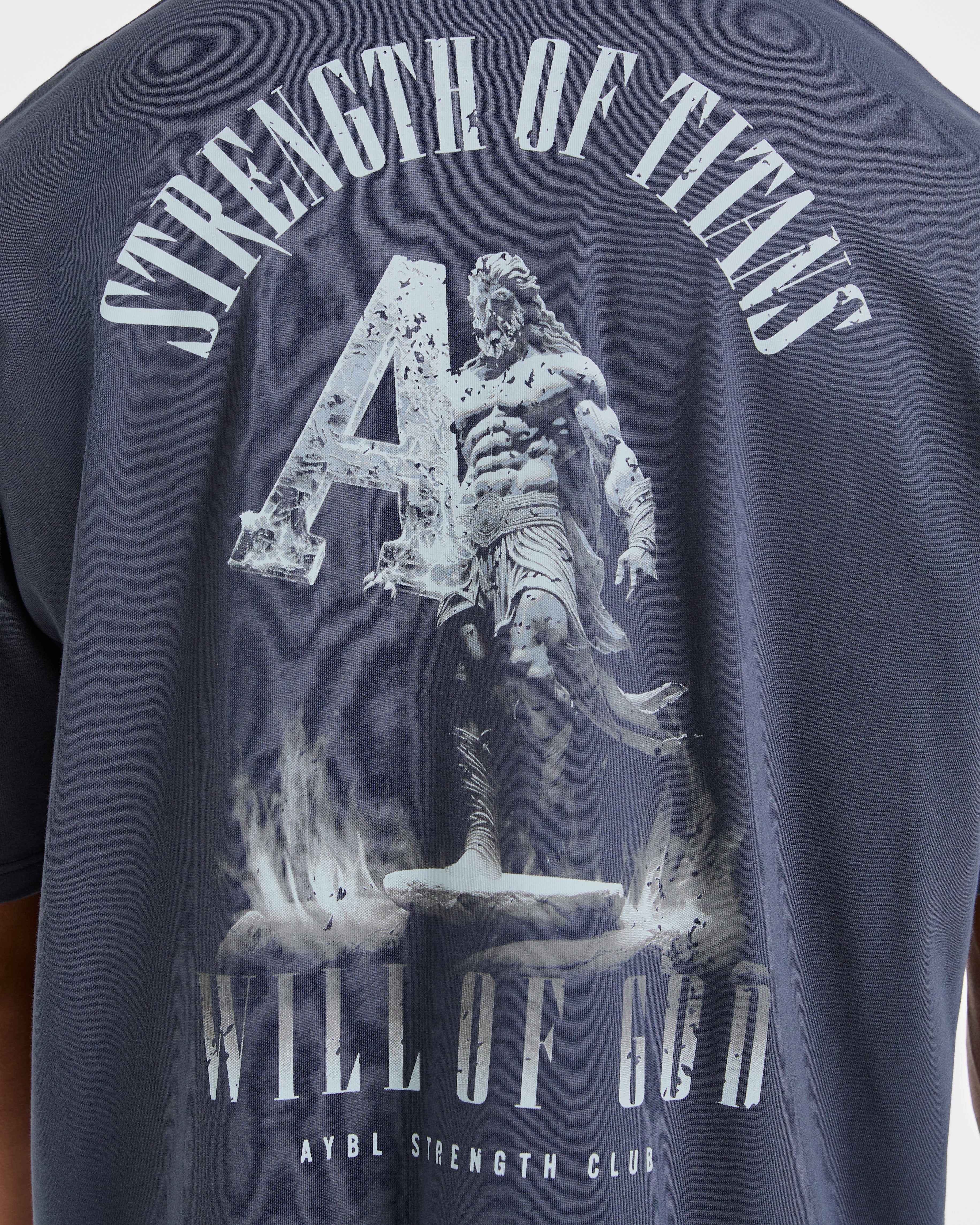Strength Of Titans Oversized T Shirt - Deep Ocean Blue - Image 6