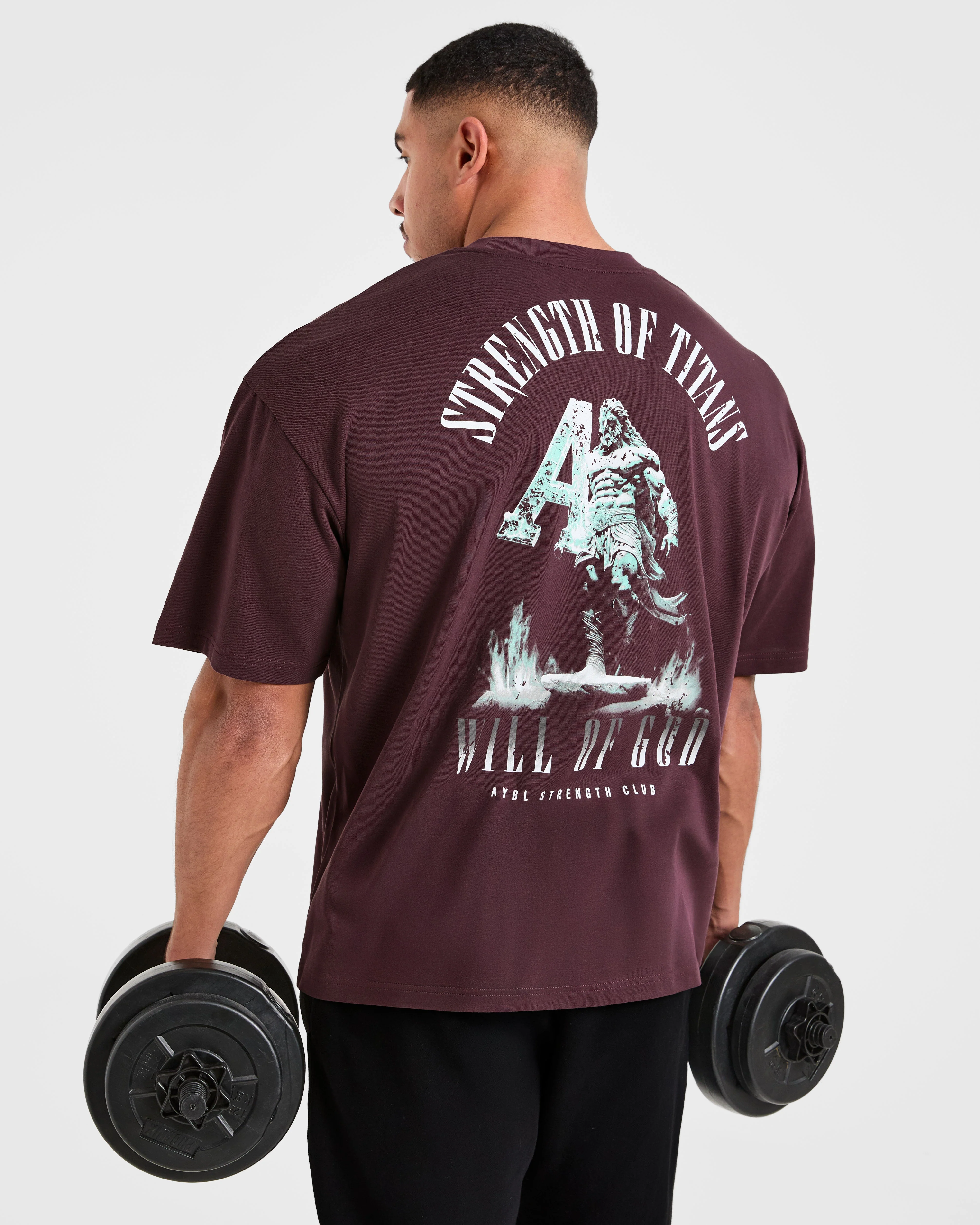 Strength Of Titans Oversized T Shirt - Smoke Berry - Image 8