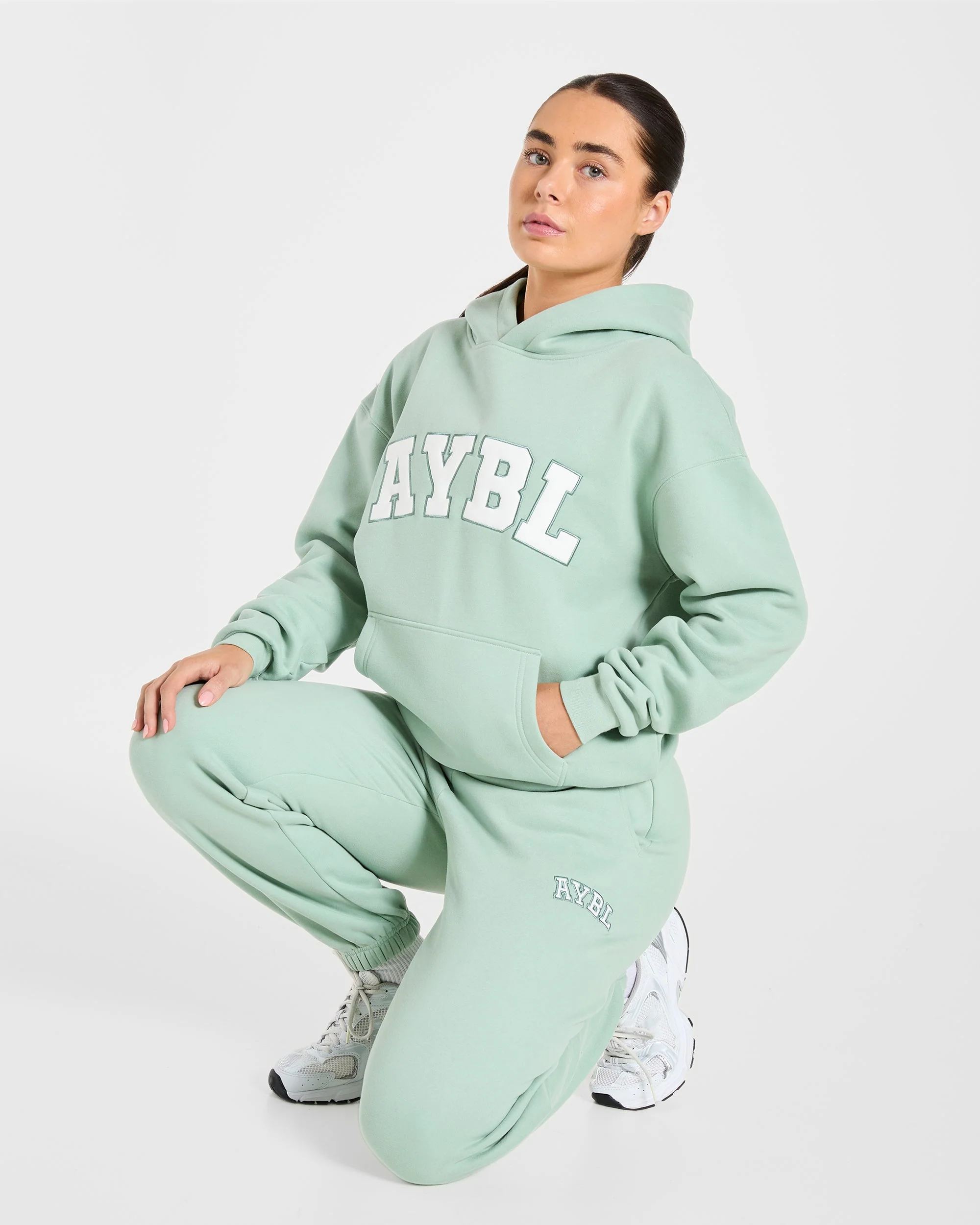 Varsity 2.0 Oversized Hoodie - Sage Green - Image 7