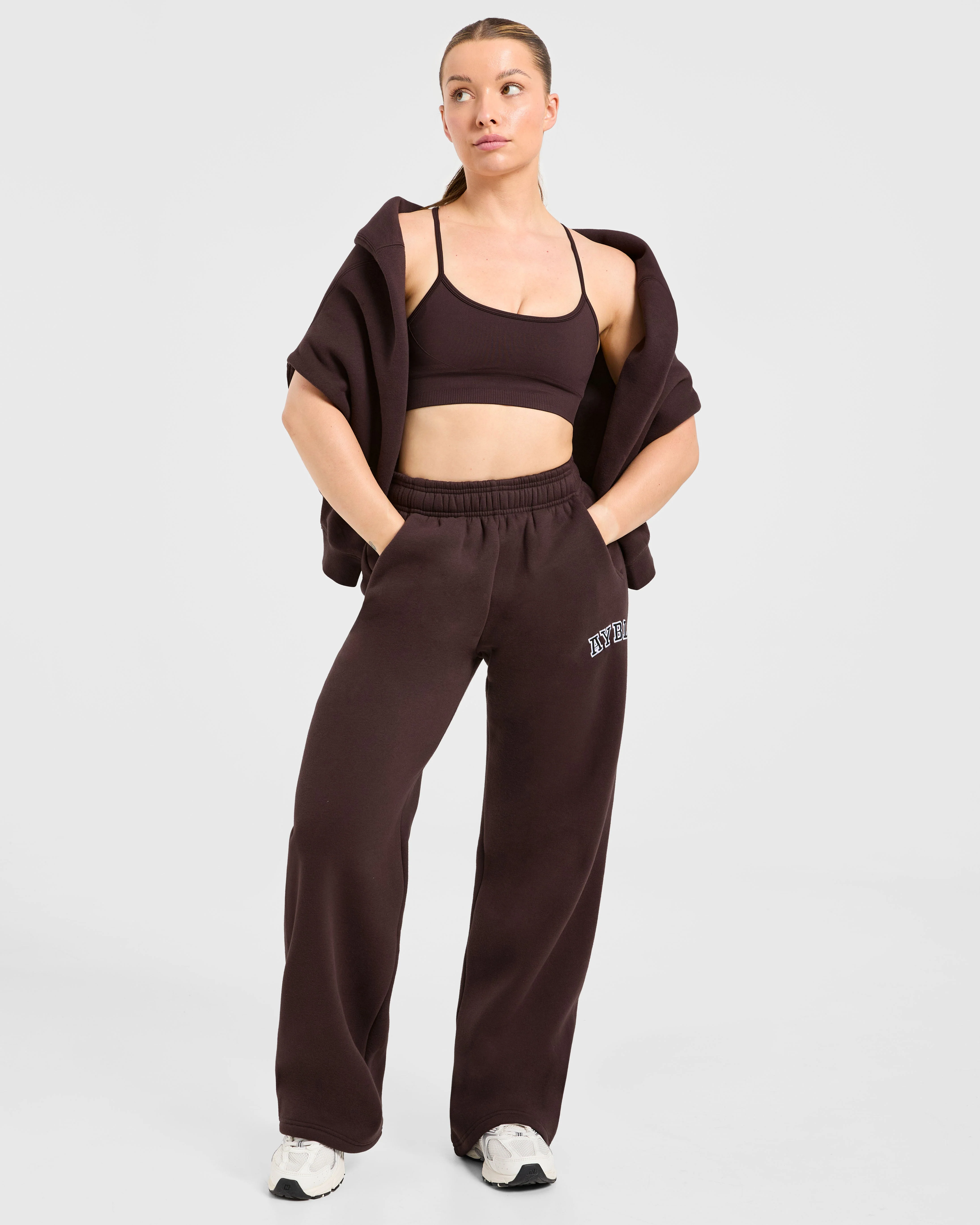 Varsity 2.0 Oversized Straight Leg Joggers - Cocoa Brown - Image 7