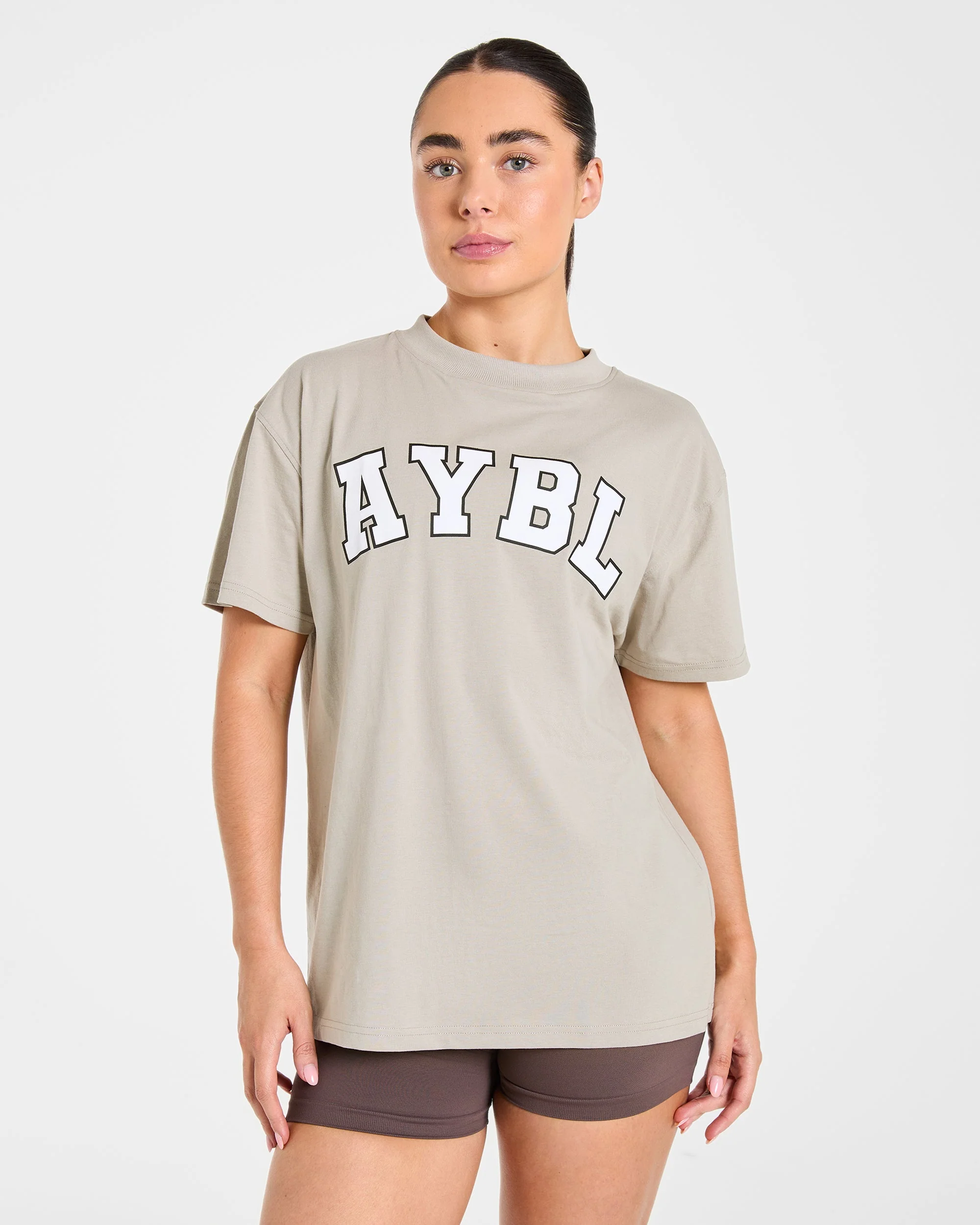 Varsity 2.0 Oversized T Shirt - Taupe